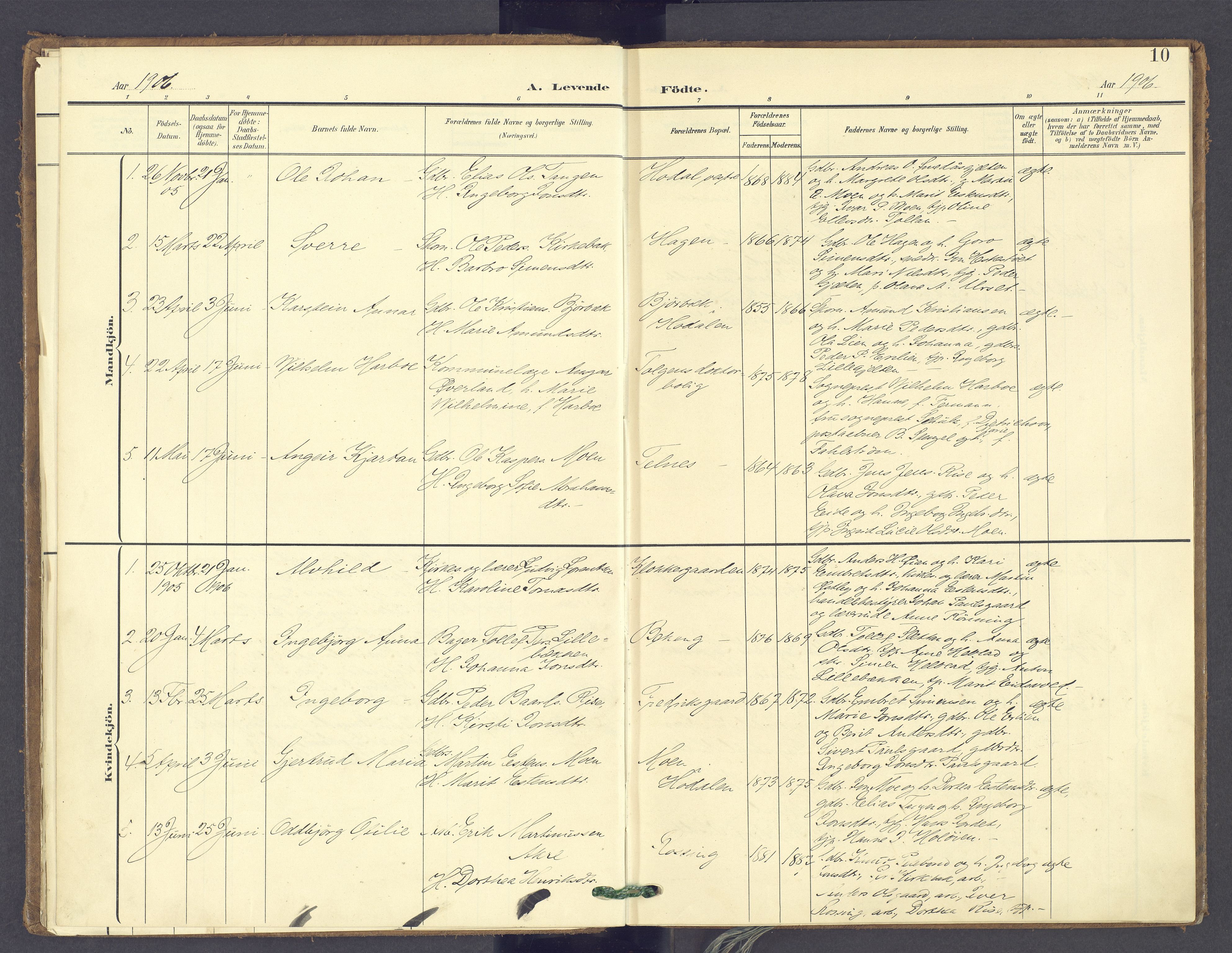 Tolga prestekontor, SAH/PREST-062/K/L0014: Parish register (official) no. 14, 1903-1929, p. 10
