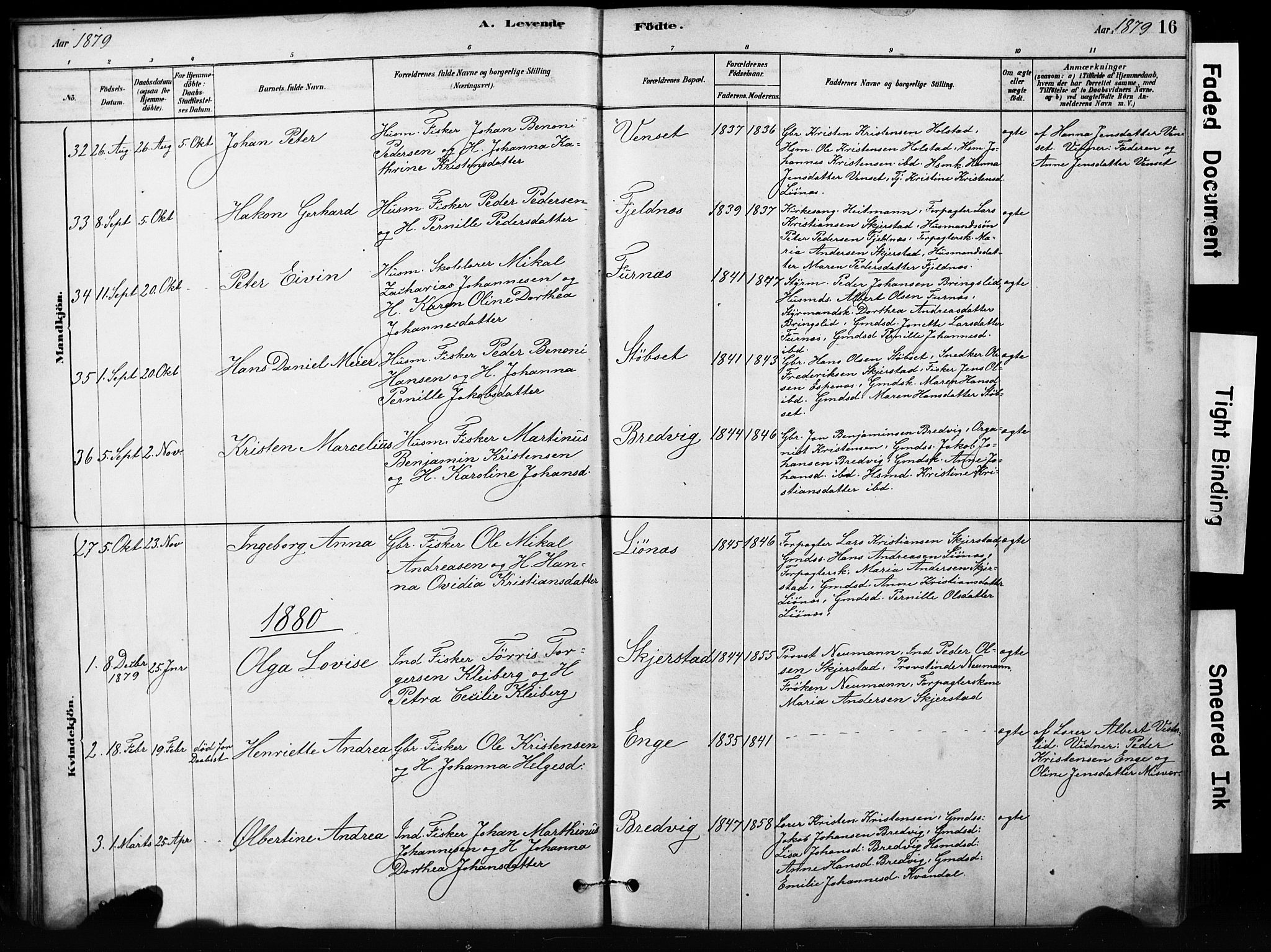 Ministerialprotokoller, klokkerbøker og fødselsregistre - Nordland, SAT/A-1459/852/L0754: Parish register (copy) no. 852C05, 1878-1894, p. 16