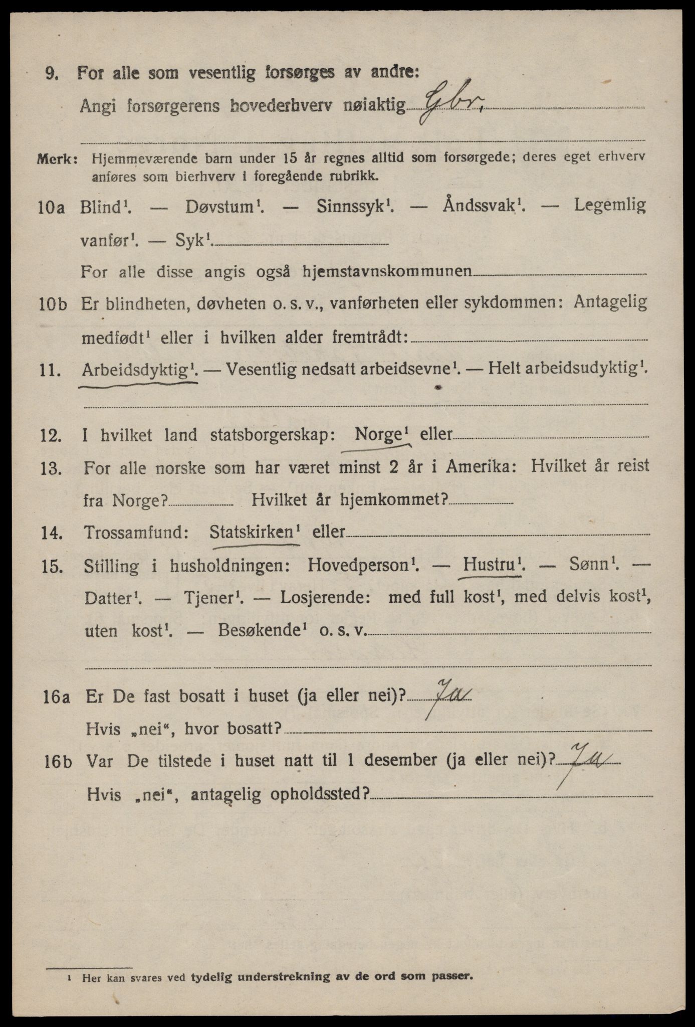 SAST, 1920 census for Finnøy, 1920, p. 981