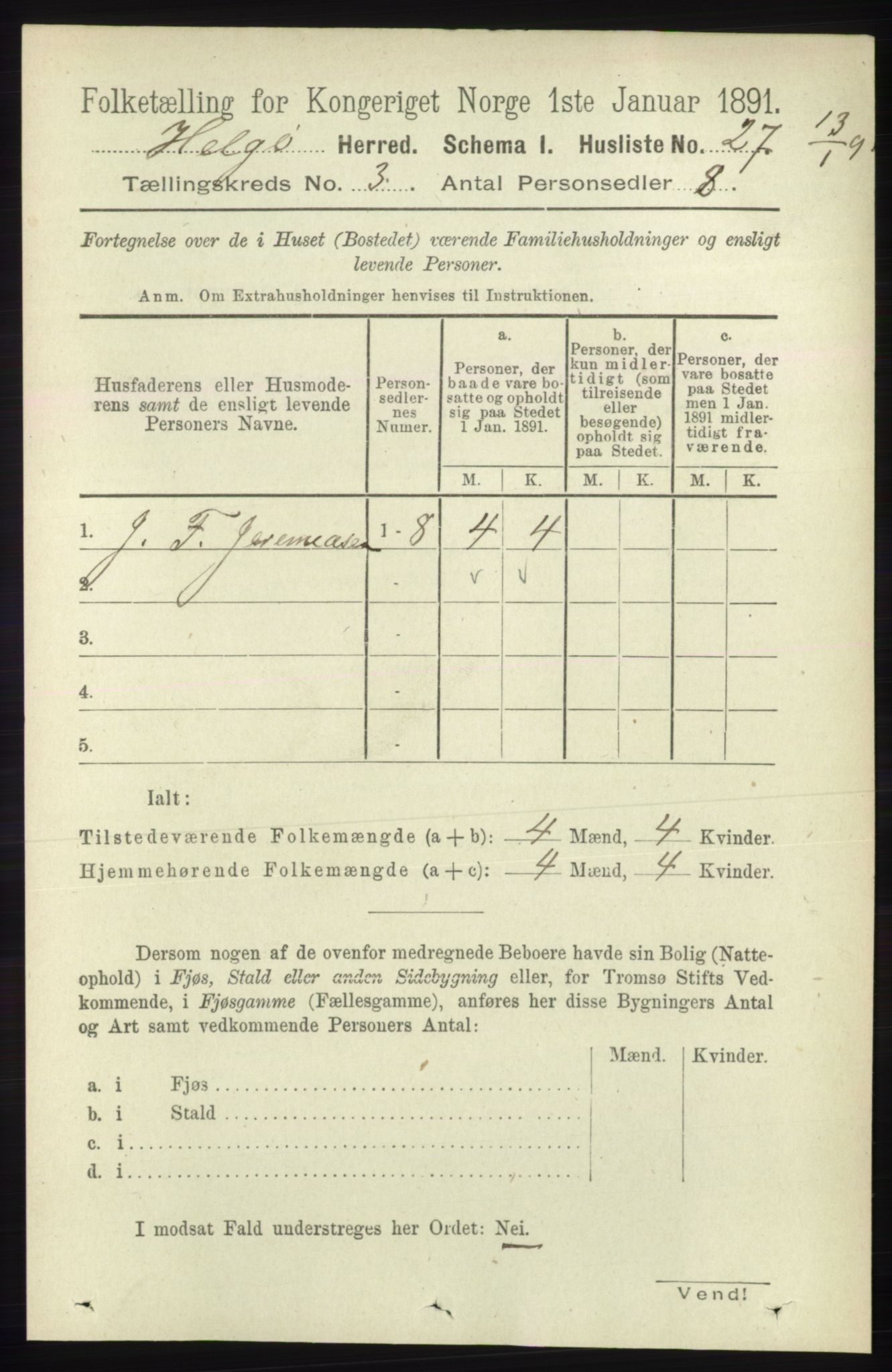 RA, 1891 census for 1935 Helgøy, 1891, p. 727