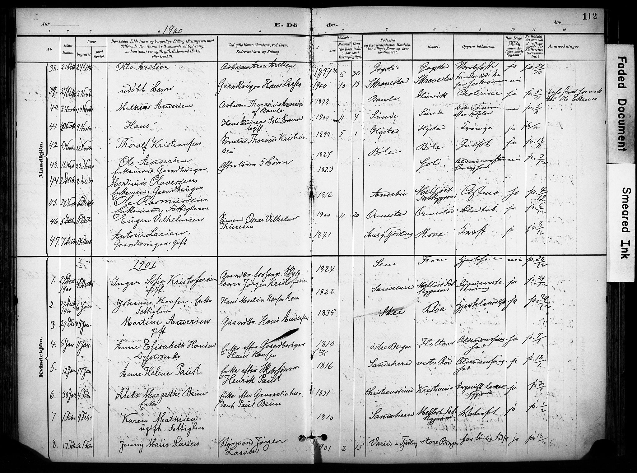 Sandar kirkebøker, SAKO/A-243/F/Fa/L0015: Parish register (official) no. 15, 1896-1907, p. 112