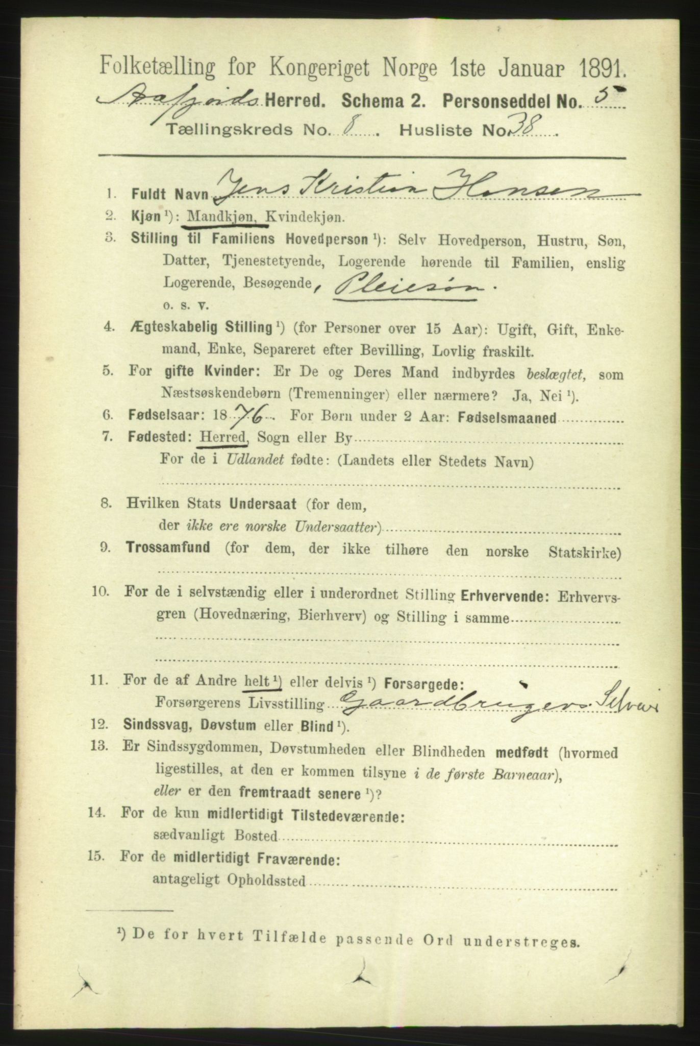 RA, 1891 census for 1630 Åfjord, 1891, p. 2252