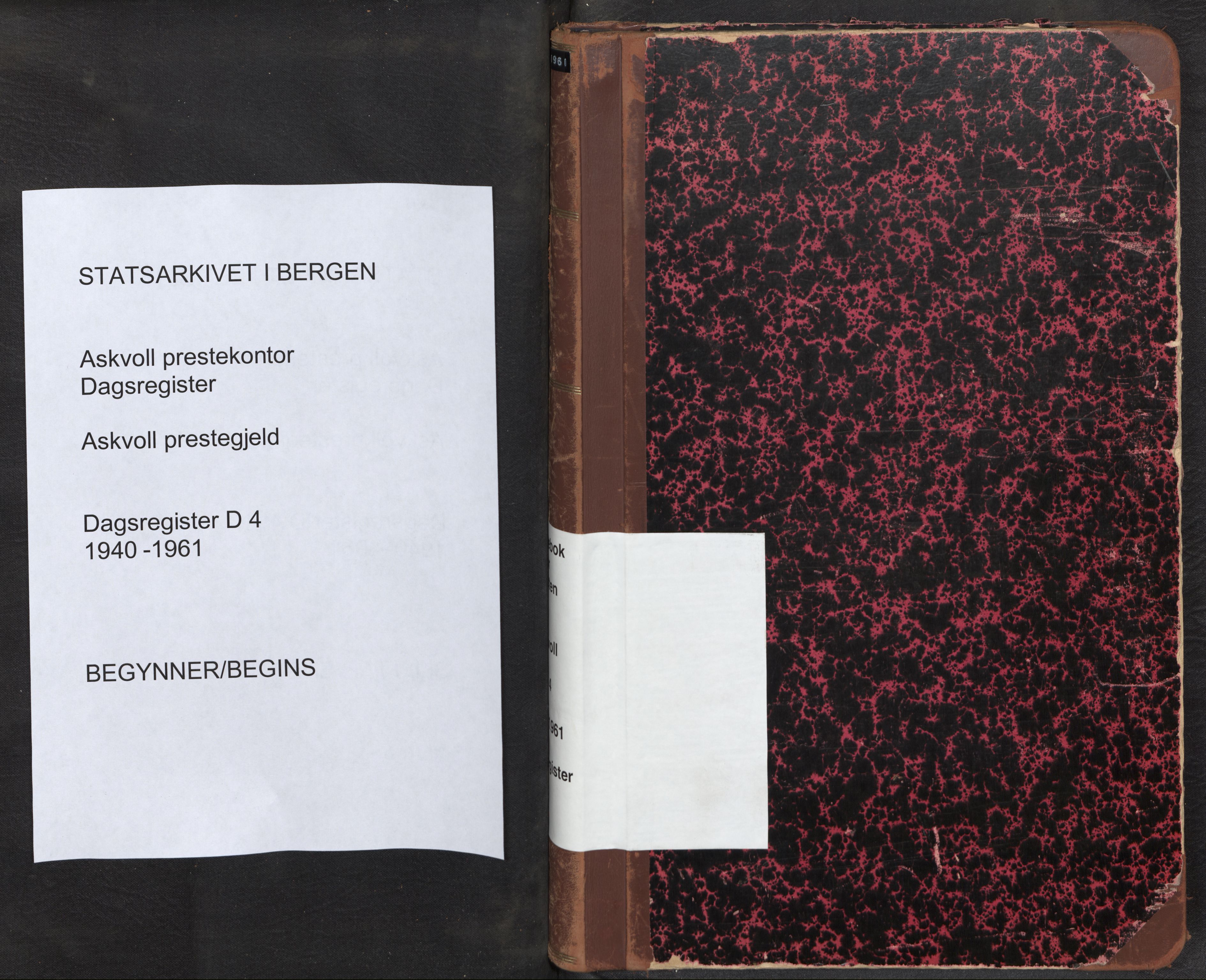 Askvoll sokneprestembete, SAB/A-79501/H/Haa/Haad/L0004: Diary records no. D 4, 1940-1961