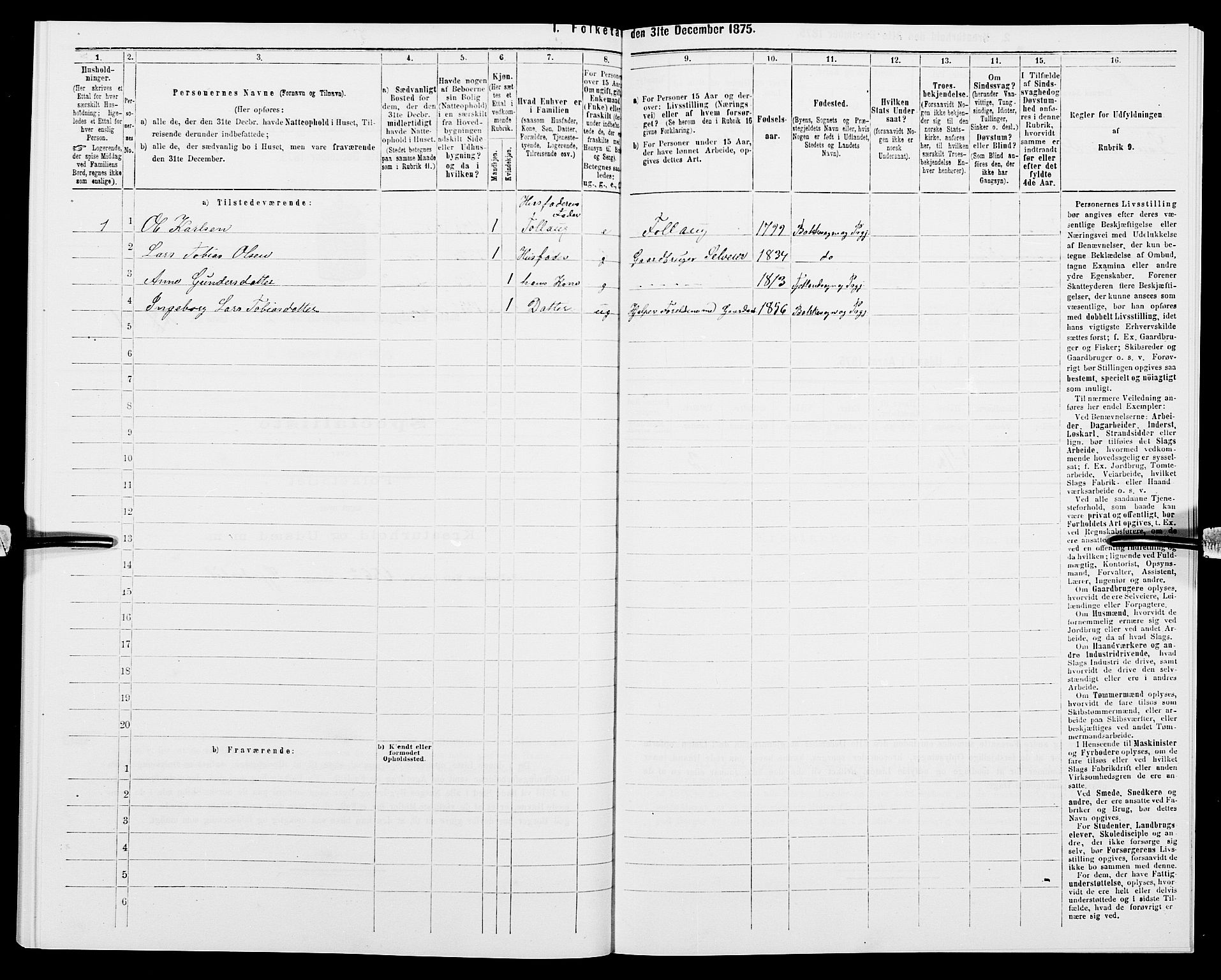 SAK, 1875 census for 1045P Bakke, 1875, p. 548