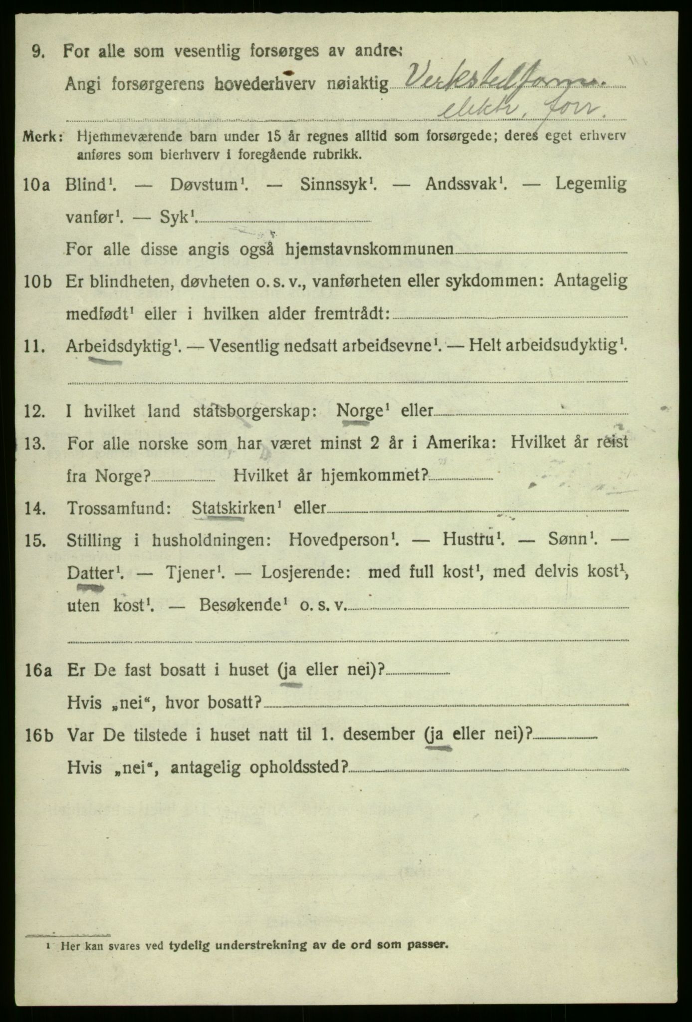 SAB, 1920 census for Hamre, 1920, p. 1258