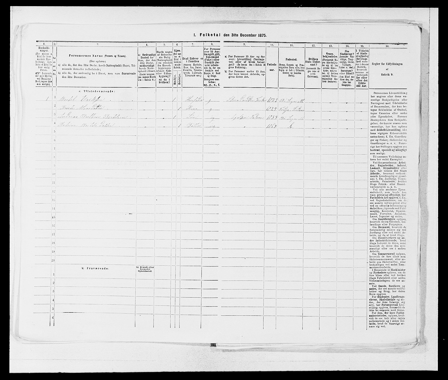 SAB, 1875 census for 1261P Manger, 1875, p. 1418