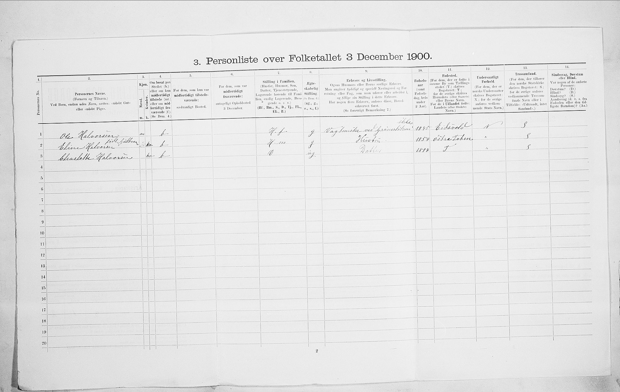 SAO, 1900 census for Kristiania, 1900, p. 101514