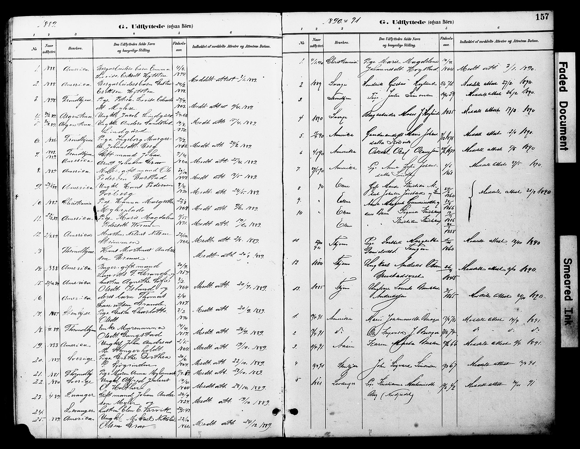 Ministerialprotokoller, klokkerbøker og fødselsregistre - Nord-Trøndelag, AV/SAT-A-1458/722/L0226: Parish register (copy) no. 722C02, 1889-1927, p. 157