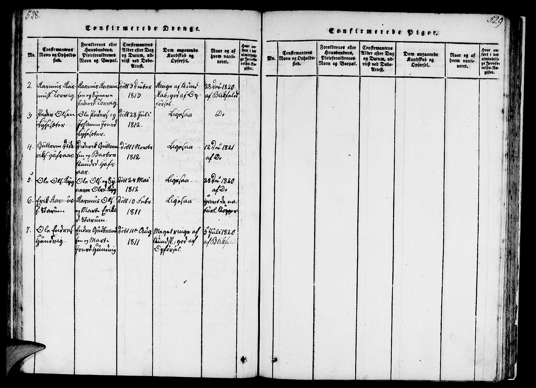 Eid sokneprestembete, AV/SAB-A-82301/H/Haa/Haaa/L0005: Parish register (official) no. A 5, 1816-1830, p. 528-529