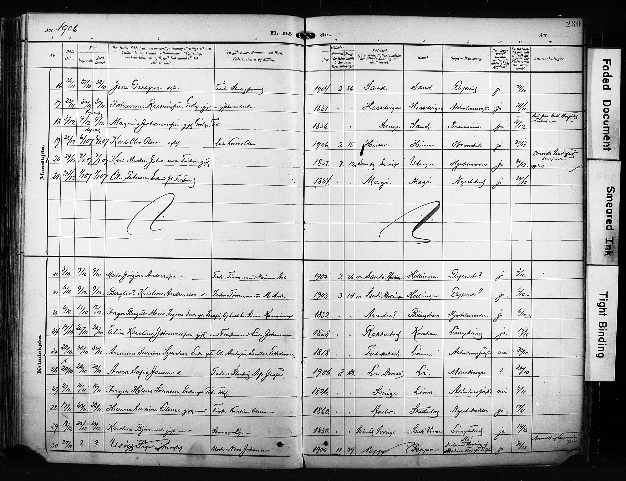 Hvaler prestekontor Kirkebøker, AV/SAO-A-2001/F/Fa/L0009: Parish register (official) no. I 9, 1895-1906, p. 230