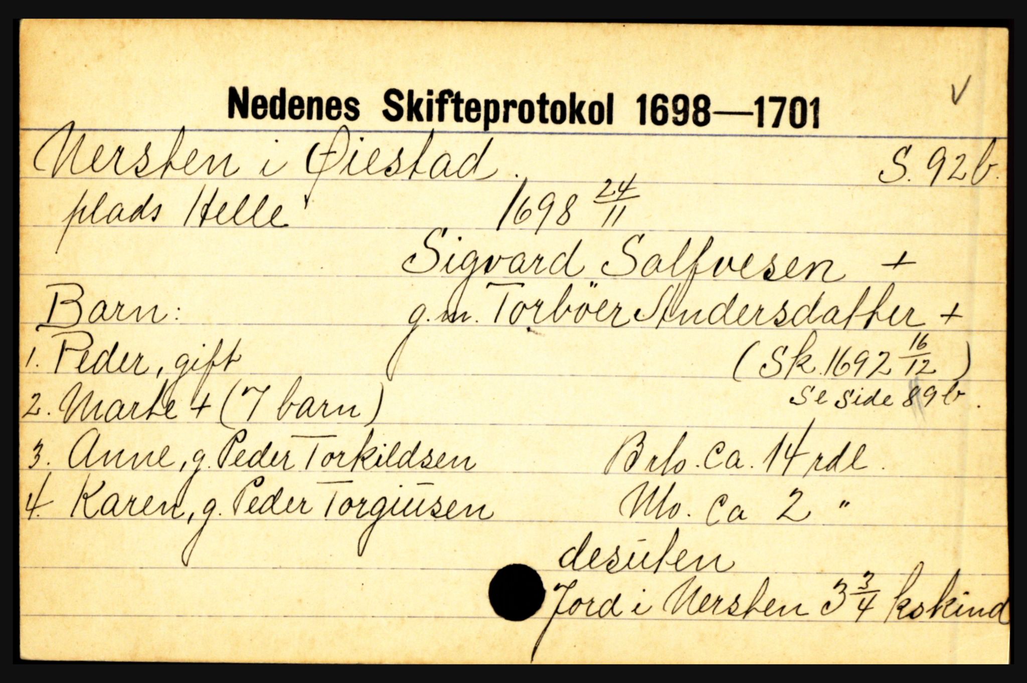 Nedenes sorenskriveri før 1824, AV/SAK-1221-0007/H, p. 21605