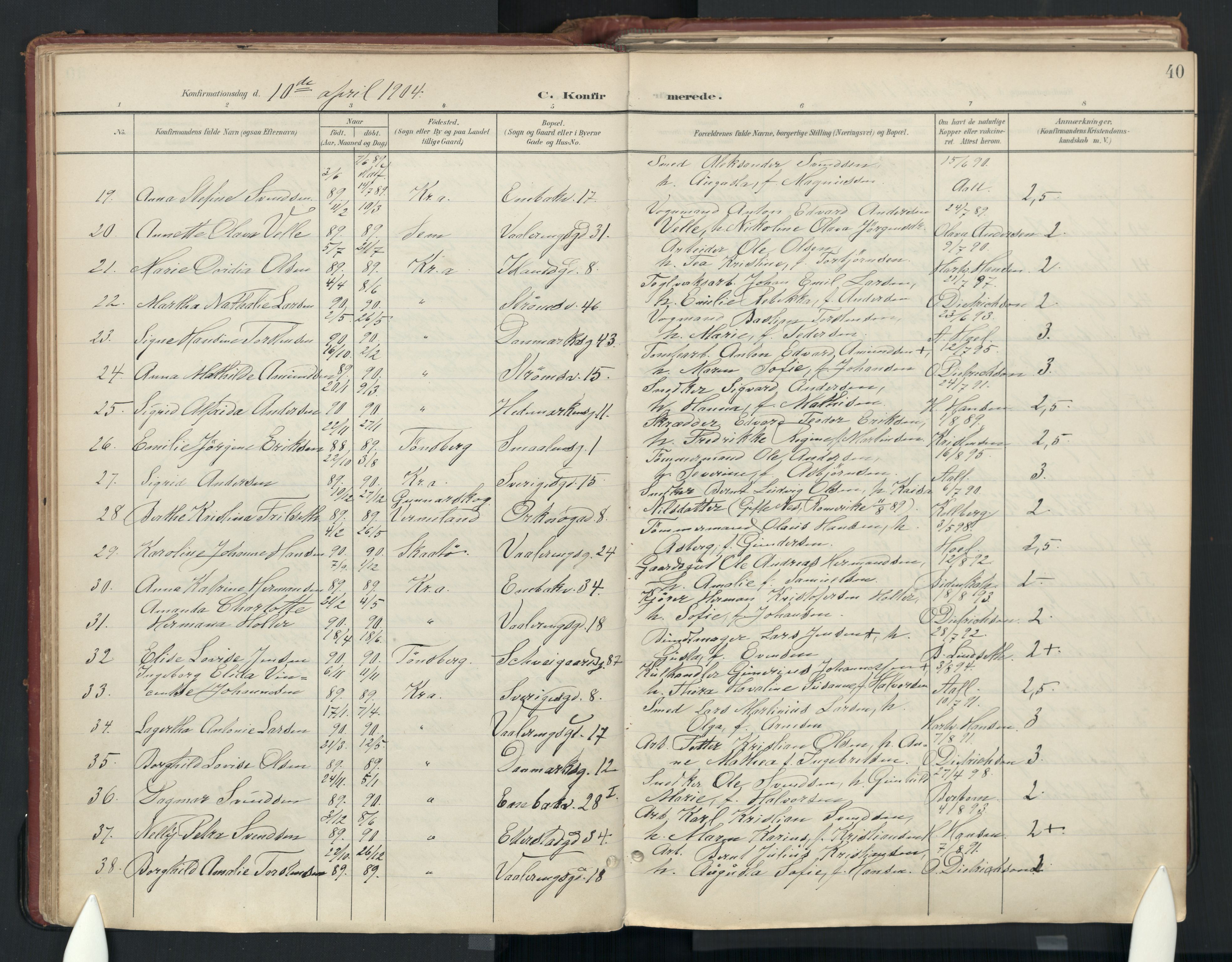 Vålerengen prestekontor Kirkebøker, SAO/A-10878: Parish register (official) no. 3a, 1900-1925, p. 40