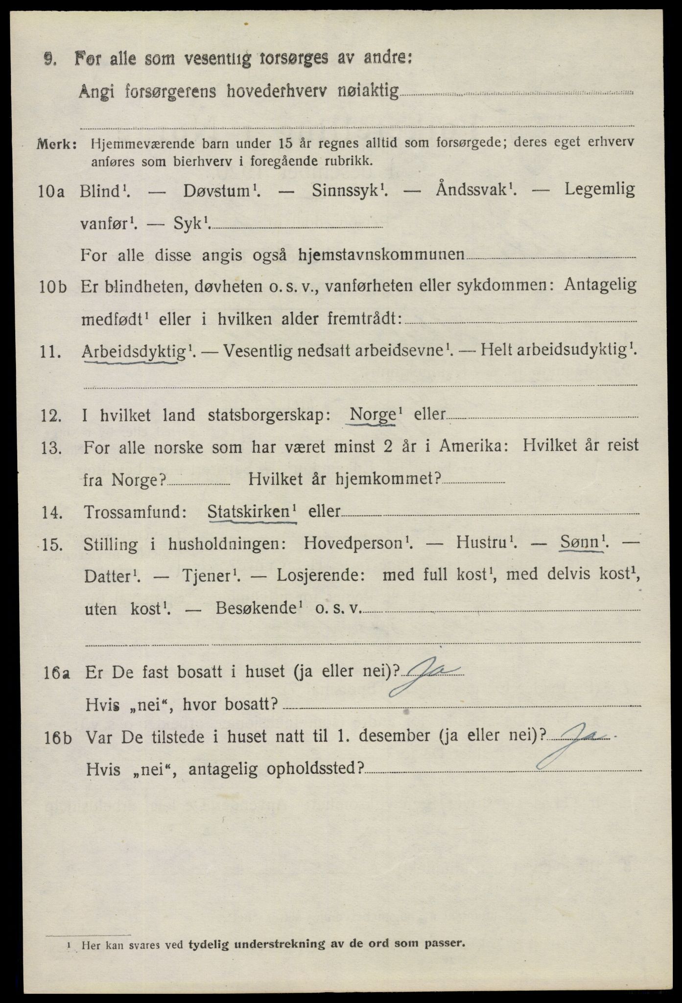 SAO, 1920 census for Askim, 1920, p. 4592