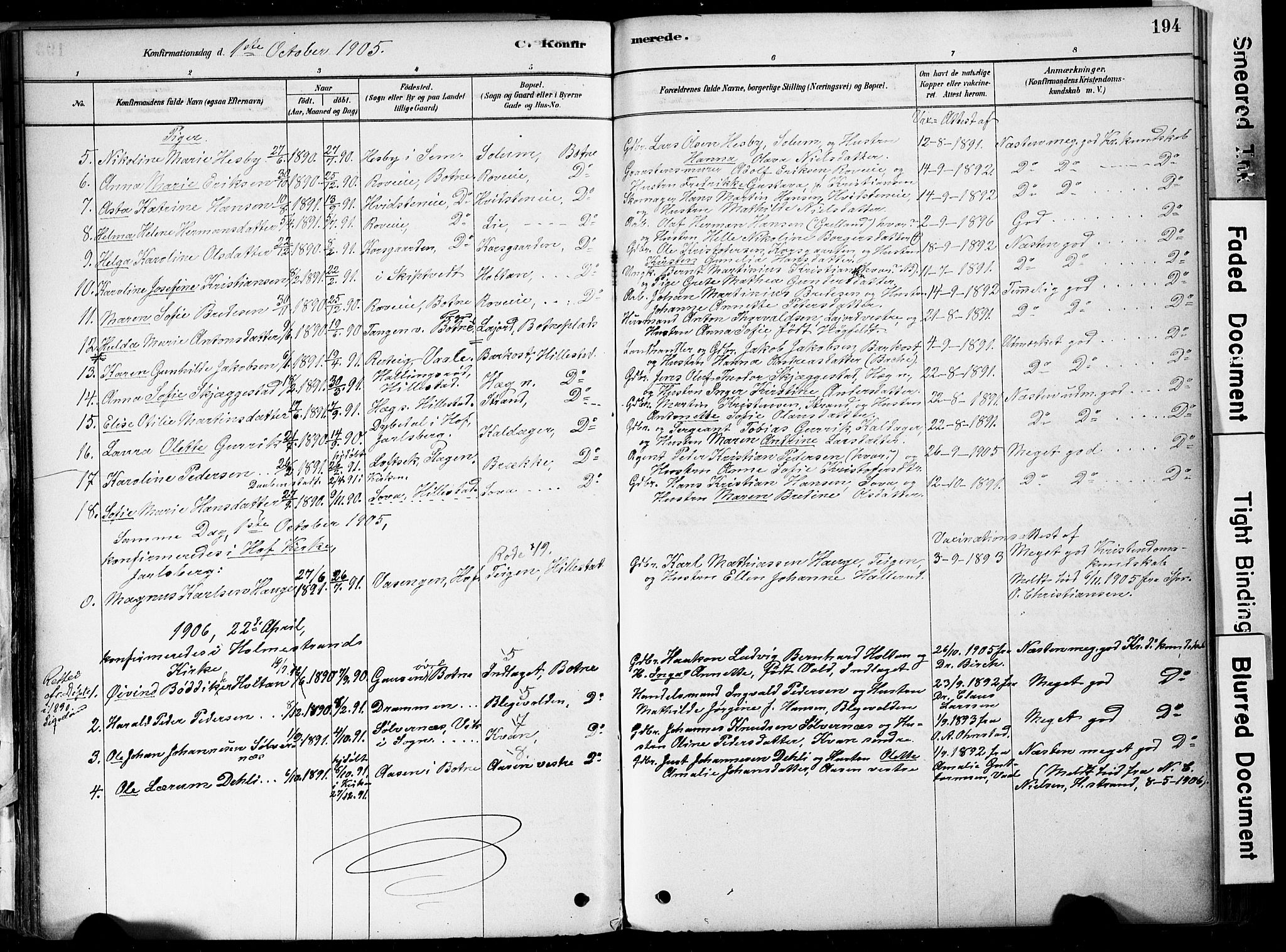 Botne kirkebøker, AV/SAKO-A-340/F/Fa/L0007: Parish register (official) no. I 7, 1878-1910, p. 194