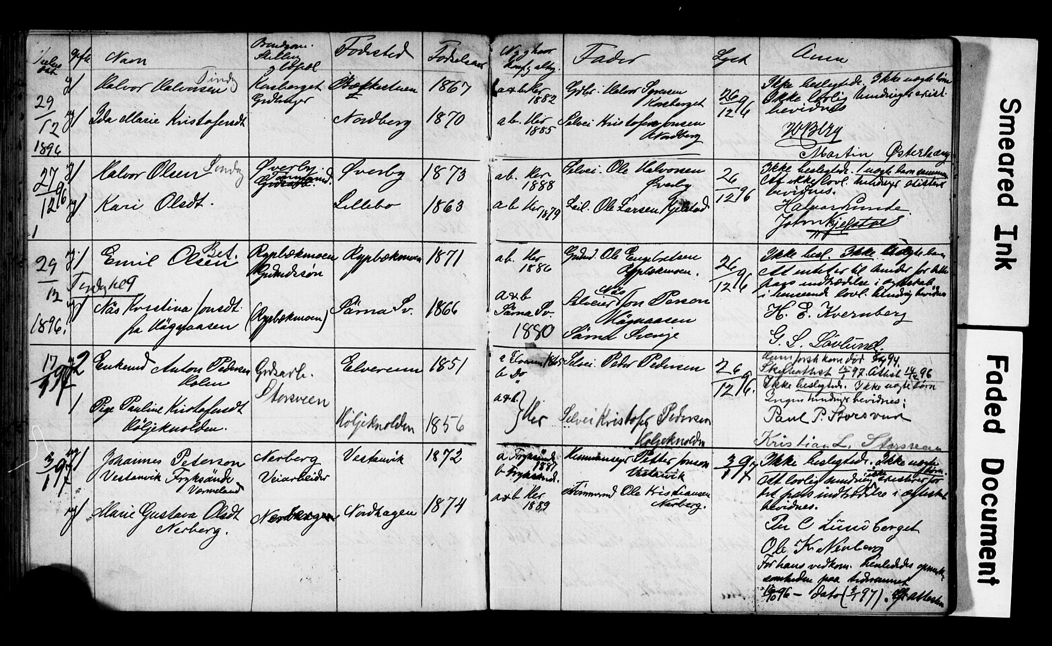 Trysil prestekontor, AV/SAH-PREST-046/I/Ie: Banns register no. 1, 1882-1899