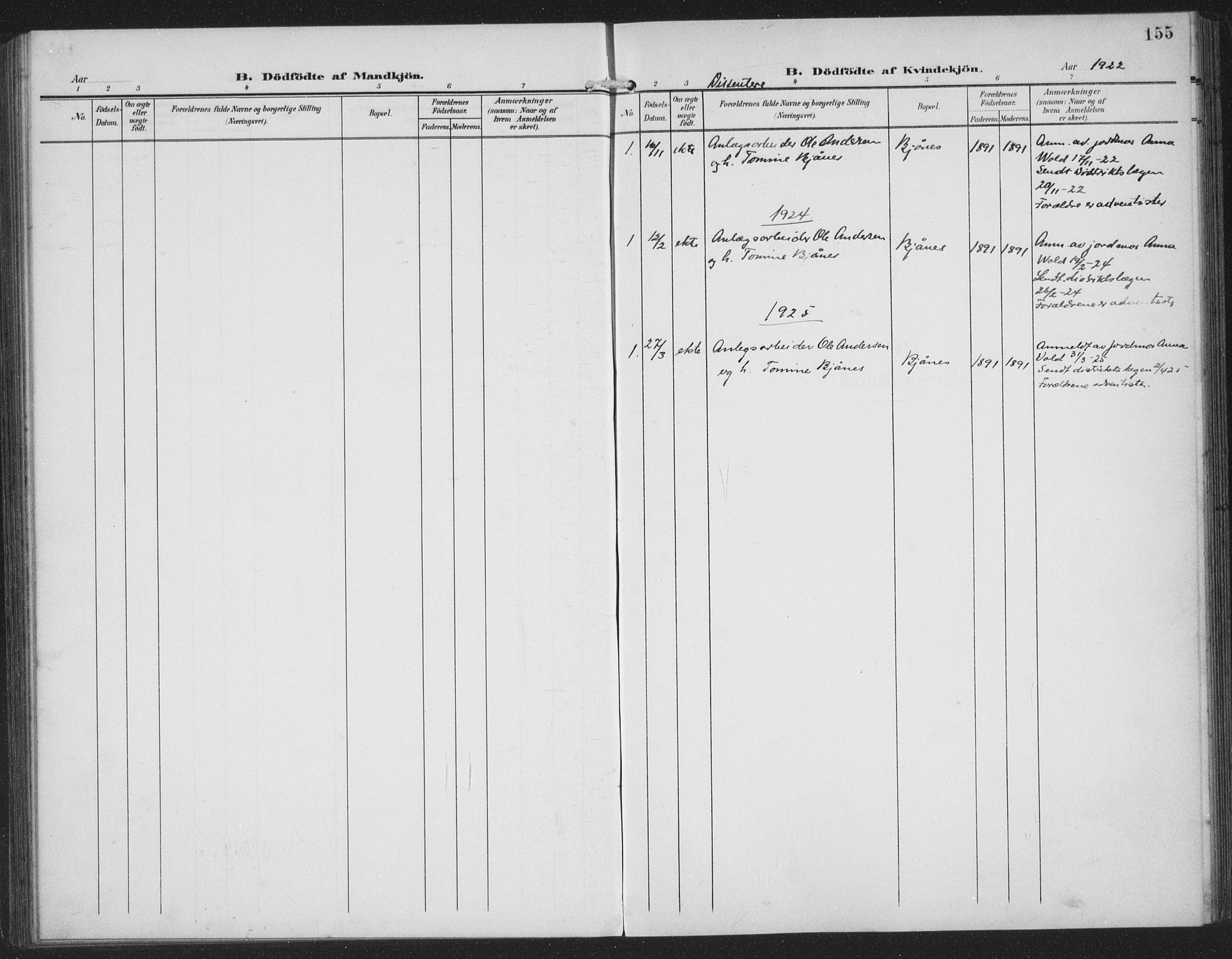 Sokndal sokneprestkontor, AV/SAST-A-101808: Parish register (copy) no. B 8, 1908-1934, p. 155