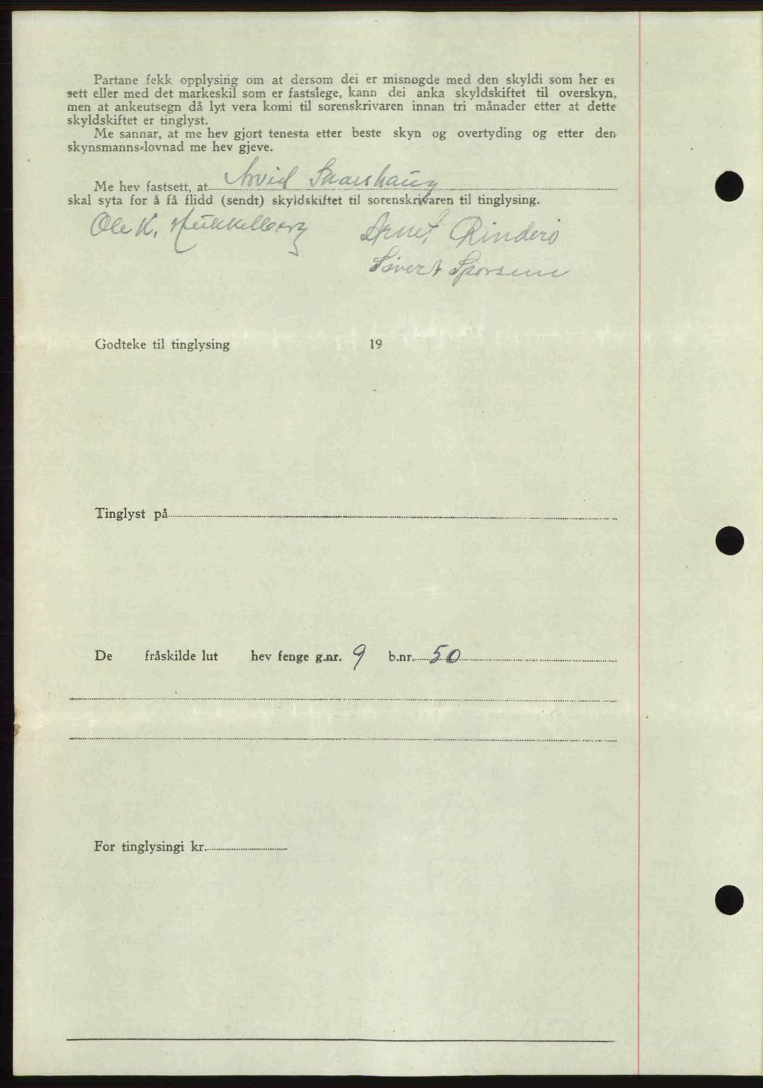 Romsdal sorenskriveri, AV/SAT-A-4149/1/2/2C: Mortgage book no. A21, 1946-1946, Diary no: : 2050/1946