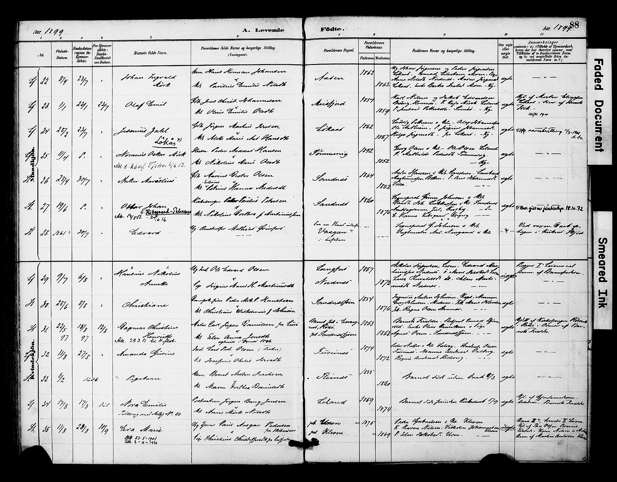 Ministerialprotokoller, klokkerbøker og fødselsregistre - Nordland, AV/SAT-A-1459/831/L0471: Parish register (official) no. 831A02, 1886-1901, p. 88