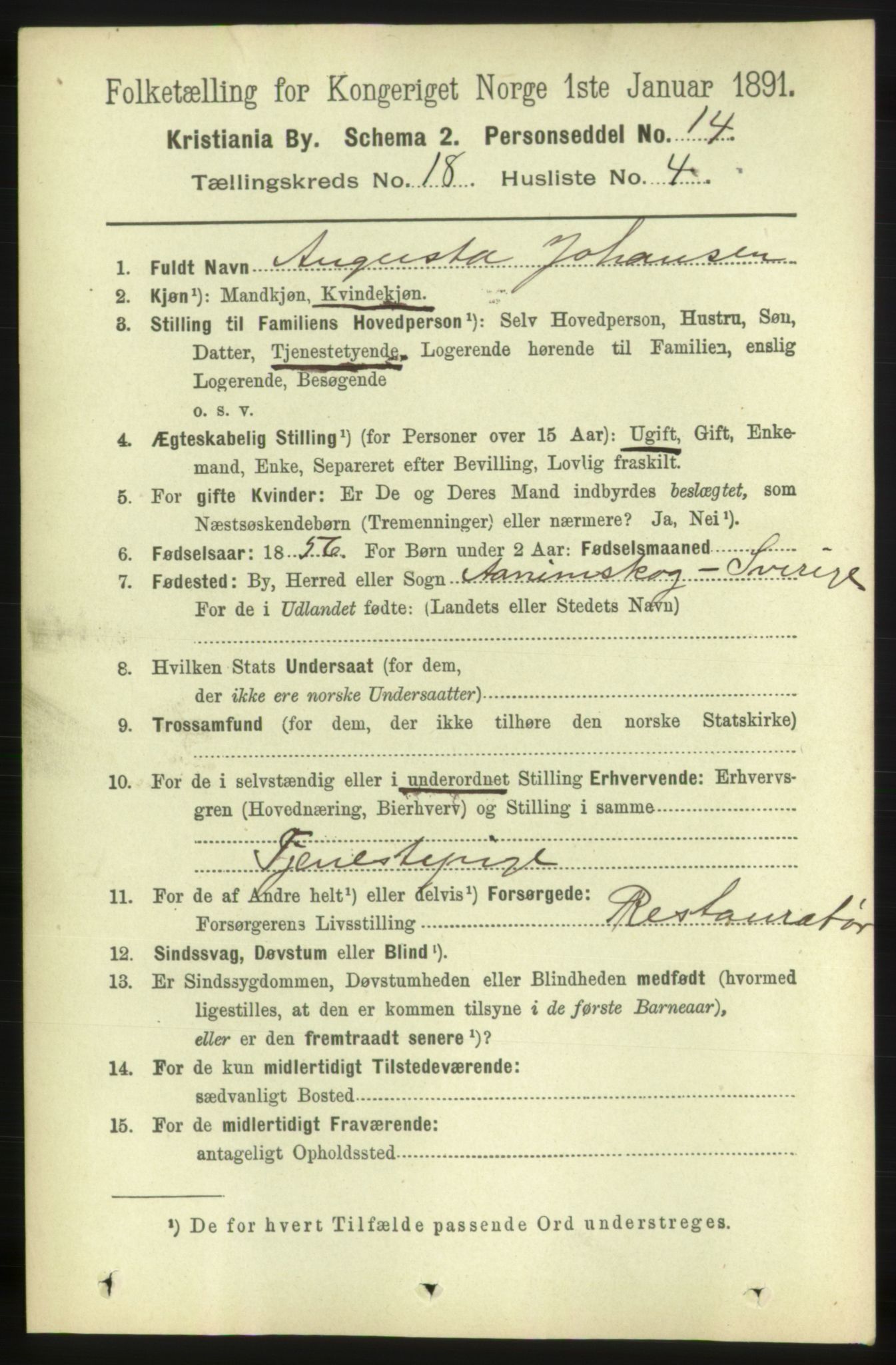 RA, 1891 census for 0301 Kristiania, 1891, p. 9038