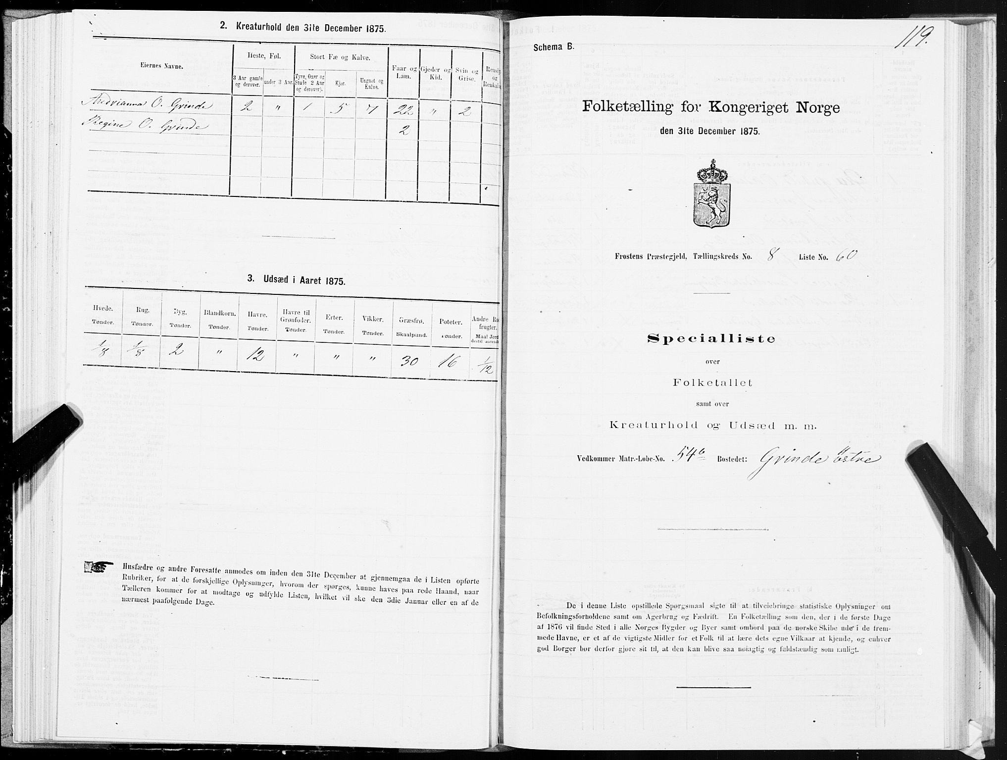 SAT, 1875 census for 1717P Frosta, 1875, p. 6119