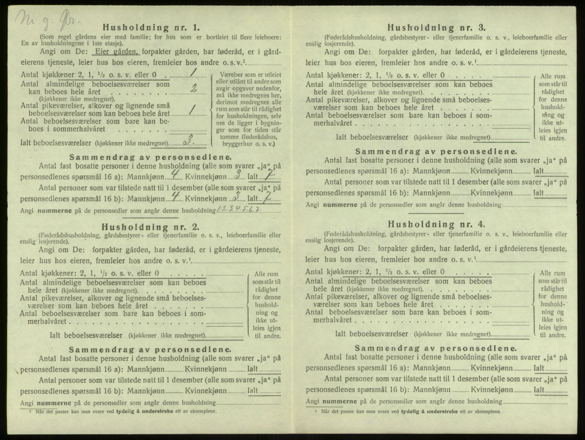 SAB, 1920 census for Alversund, 1920, p. 926