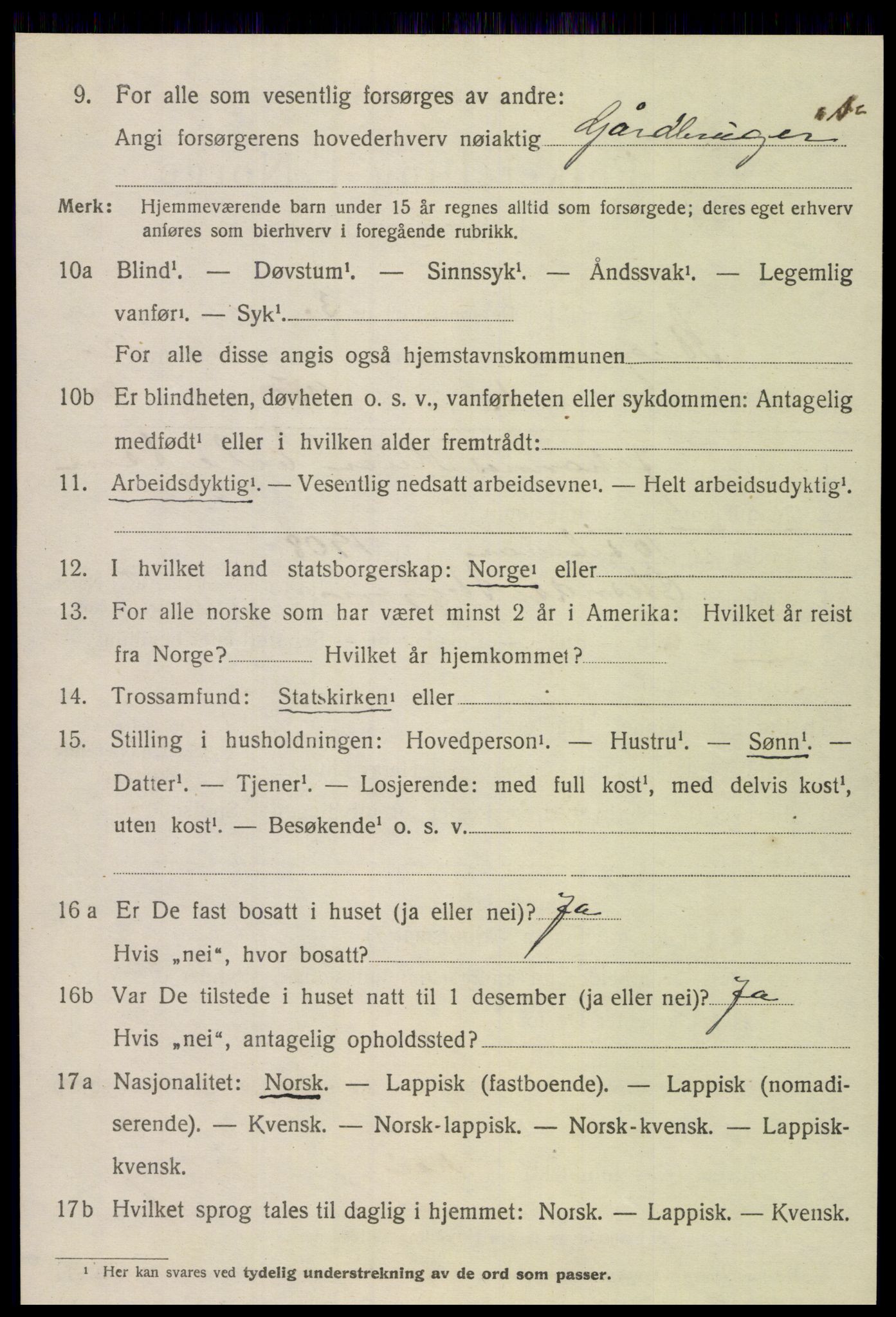 SAT, 1920 census for Steigen, 1920, p. 4769