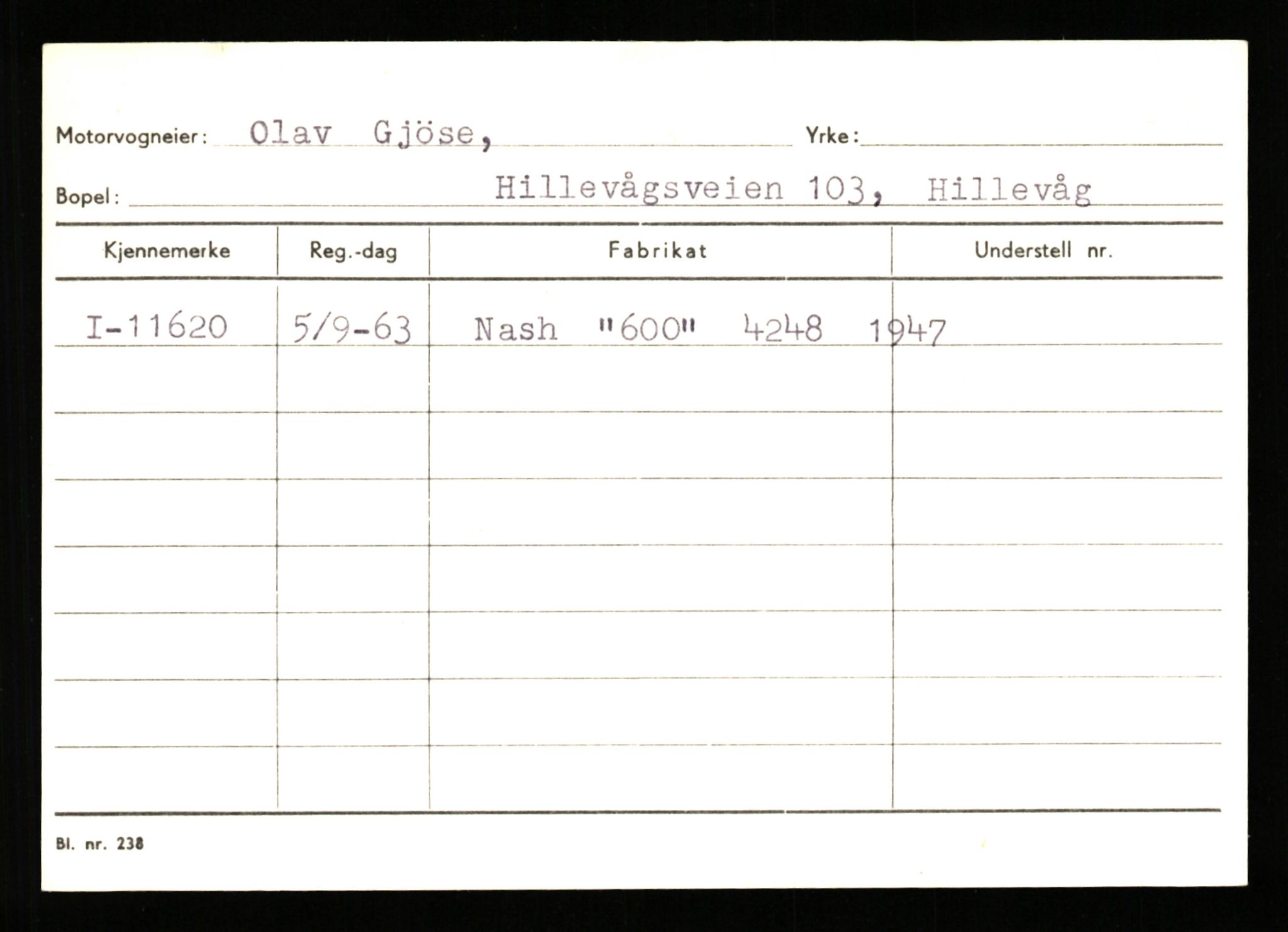 Stavanger trafikkstasjon, SAST/A-101942/0/G/L0003: Registreringsnummer: 10466 - 15496, 1930-1971, p. 1179