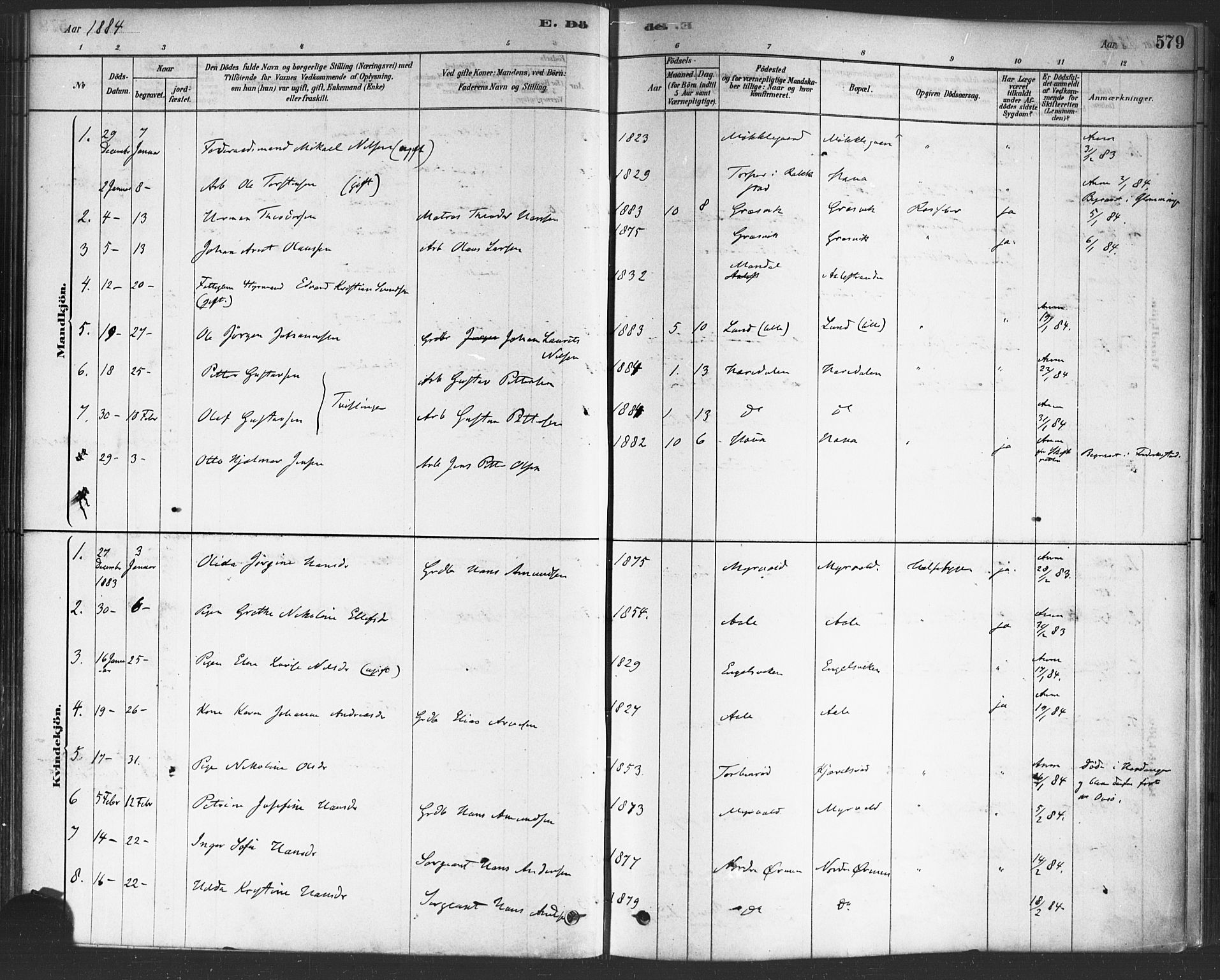 Onsøy prestekontor Kirkebøker, SAO/A-10914/F/Fa/L0006: Parish register (official) no. I 6, 1878-1898, p. 579