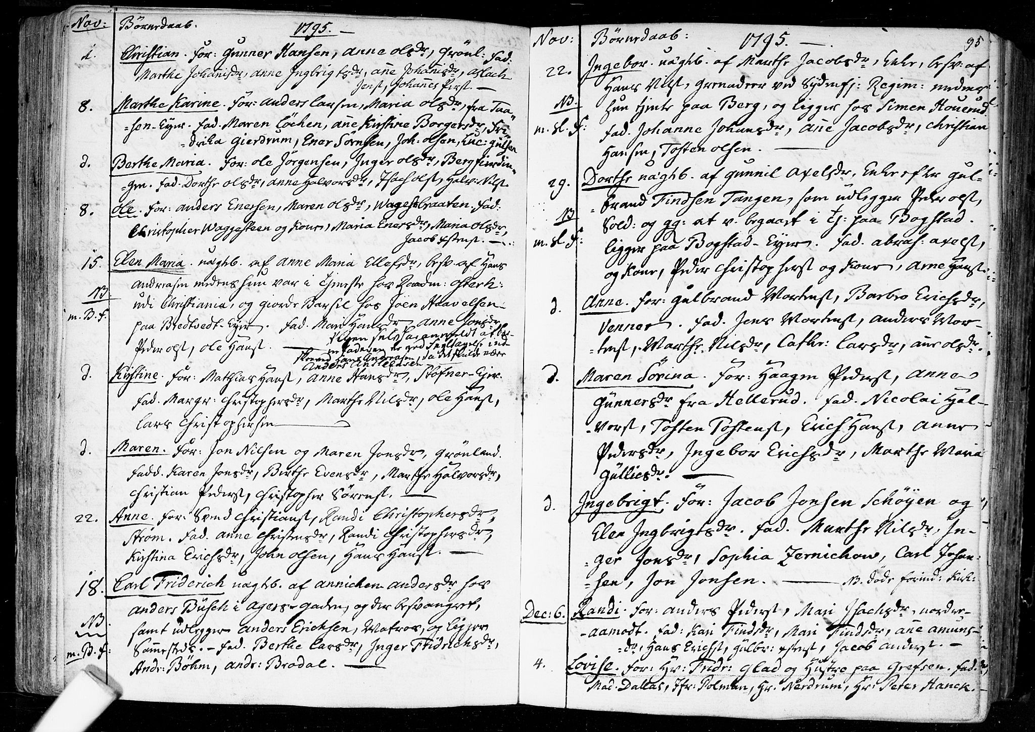 Aker prestekontor kirkebøker, SAO/A-10861/F/L0010: Parish register (official) no. 10, 1786-1809, p. 95