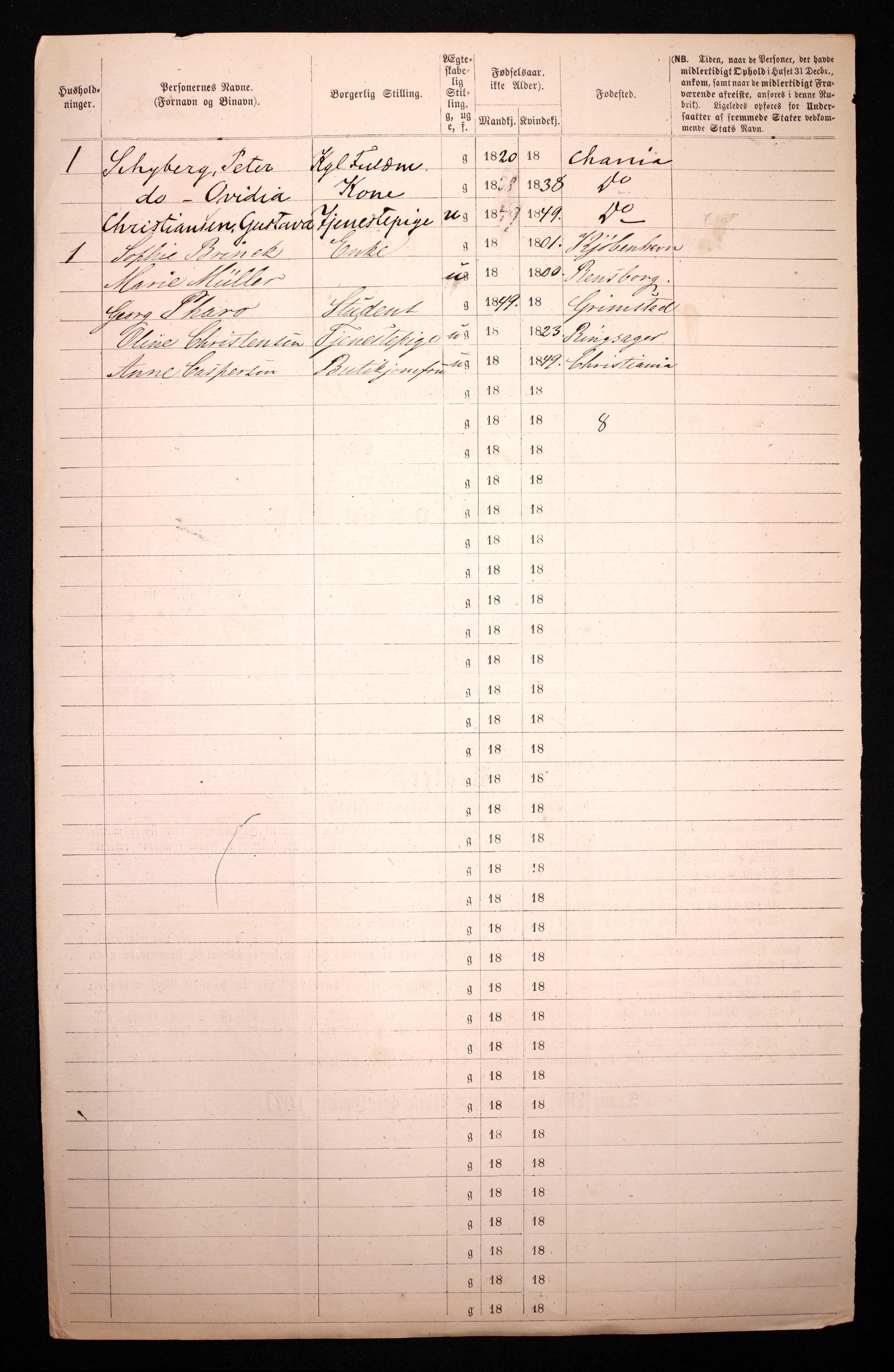 RA, 1870 census for 0301 Kristiania, 1870, p. 4732