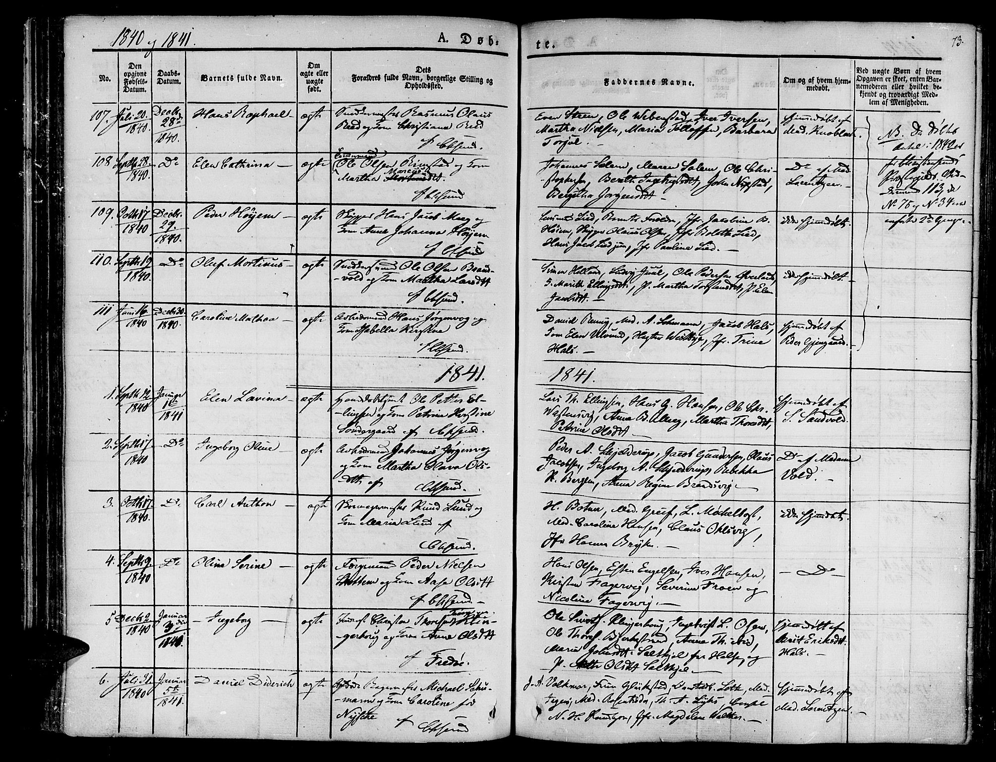 Ministerialprotokoller, klokkerbøker og fødselsregistre - Møre og Romsdal, SAT/A-1454/572/L0843: Parish register (official) no. 572A06, 1832-1842, p. 73