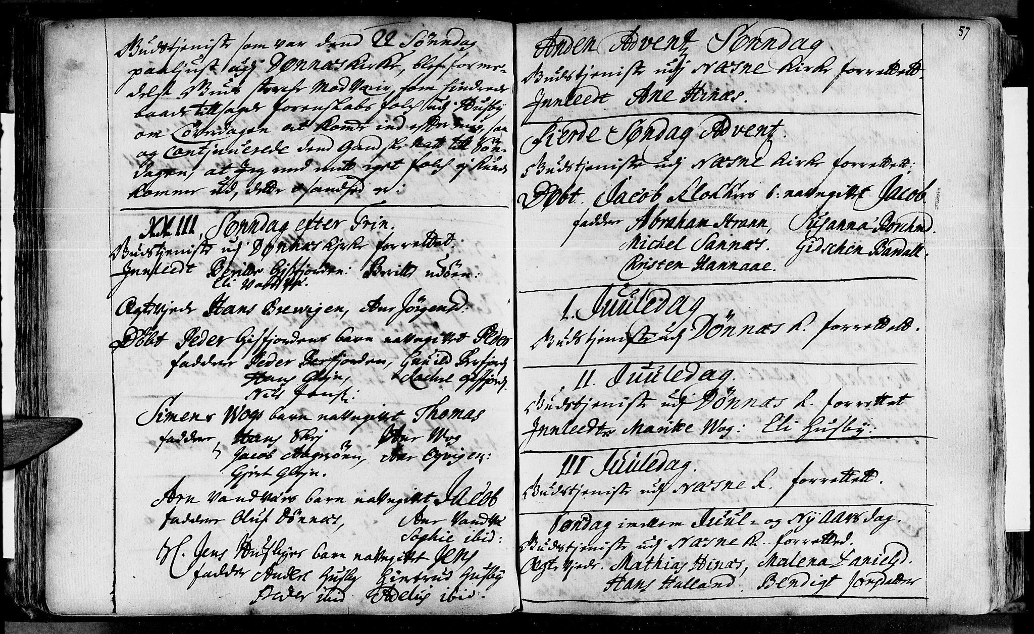 Ministerialprotokoller, klokkerbøker og fødselsregistre - Nordland, SAT/A-1459/838/L0542: Parish register (official) no. 838A01, 1704-1737, p. 57