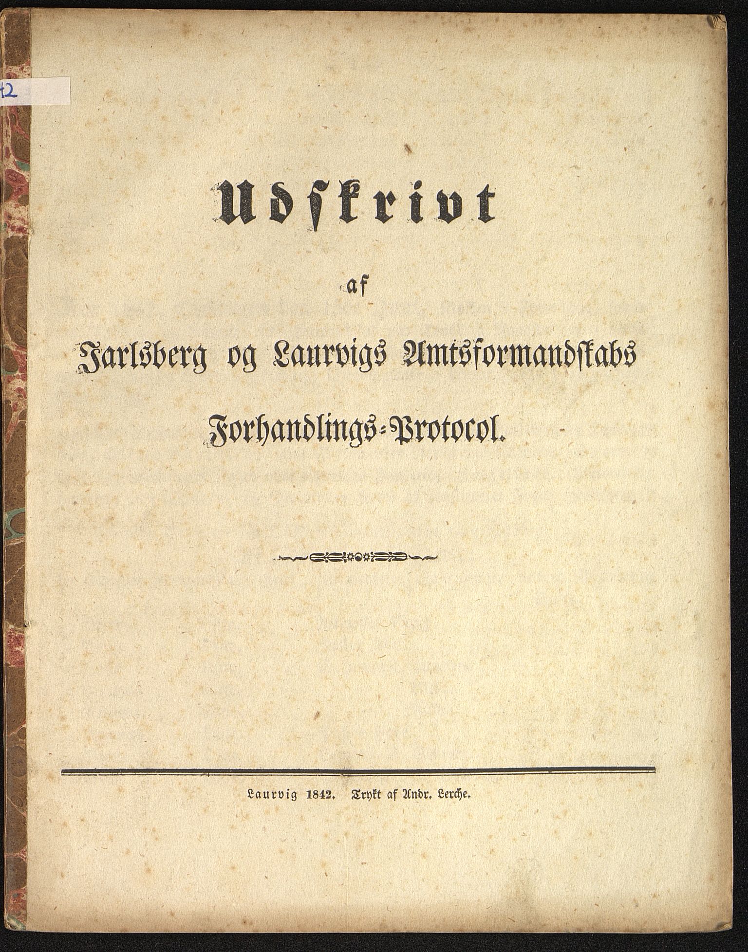 Vestfold fylkeskommune. Fylkestinget, VEMU/A-1315/A/Ab/Abb/L0001/0005: Fylkestingsforhandlinger / Fylkestingsforhandling, 1842