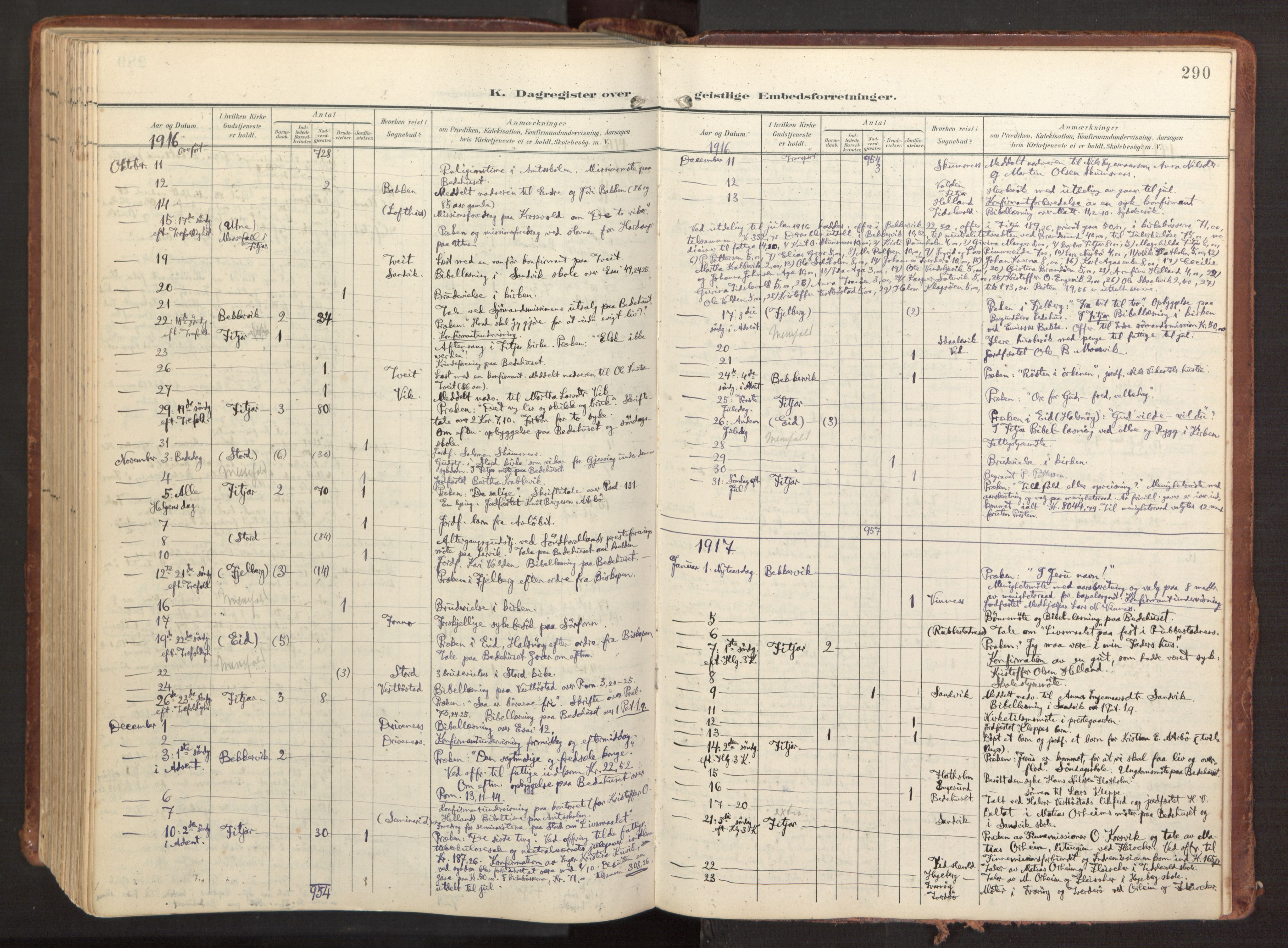 Fitjar sokneprestembete, AV/SAB-A-99926: Parish register (official) no. A 3, 1900-1918, p. 290