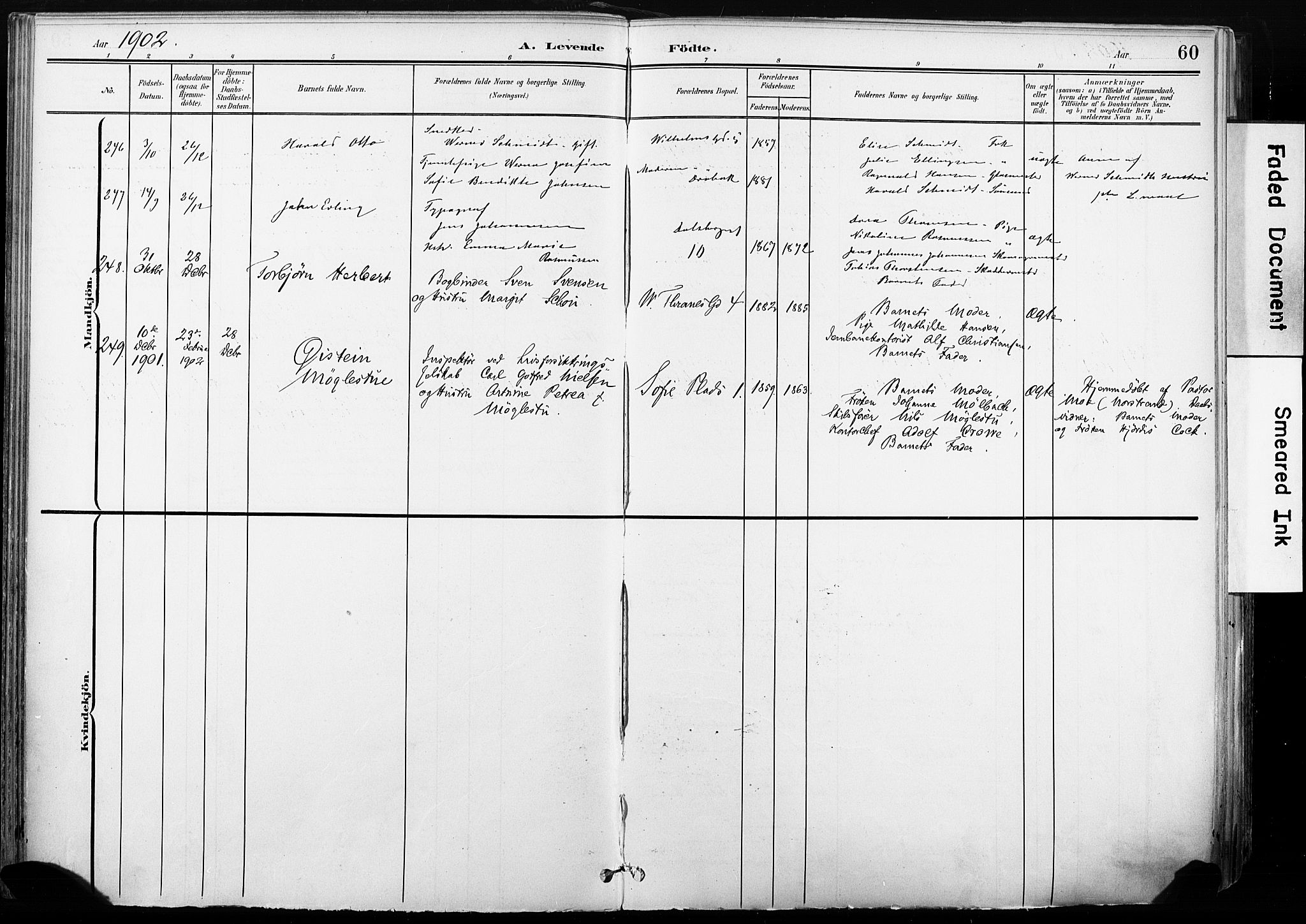 Gamle Aker prestekontor Kirkebøker, AV/SAO-A-10617a/F/L0013: Parish register (official) no. 13, 1901-1908, p. 60