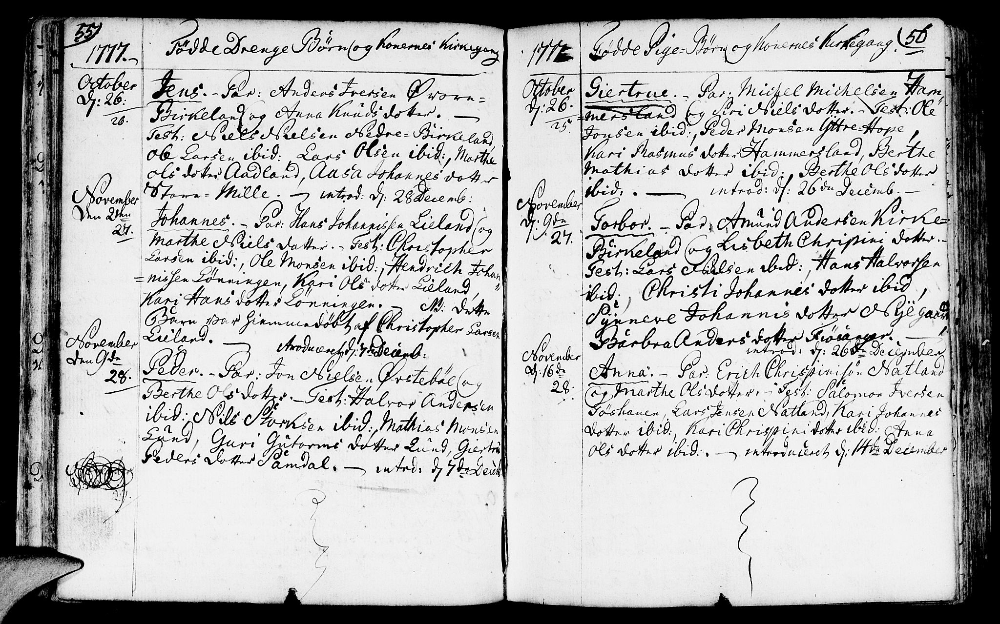 Fana Sokneprestembete, AV/SAB-A-75101/H/Haa/Haaa/L0005: Parish register (official) no. A 5, 1773-1799, p. 55-56