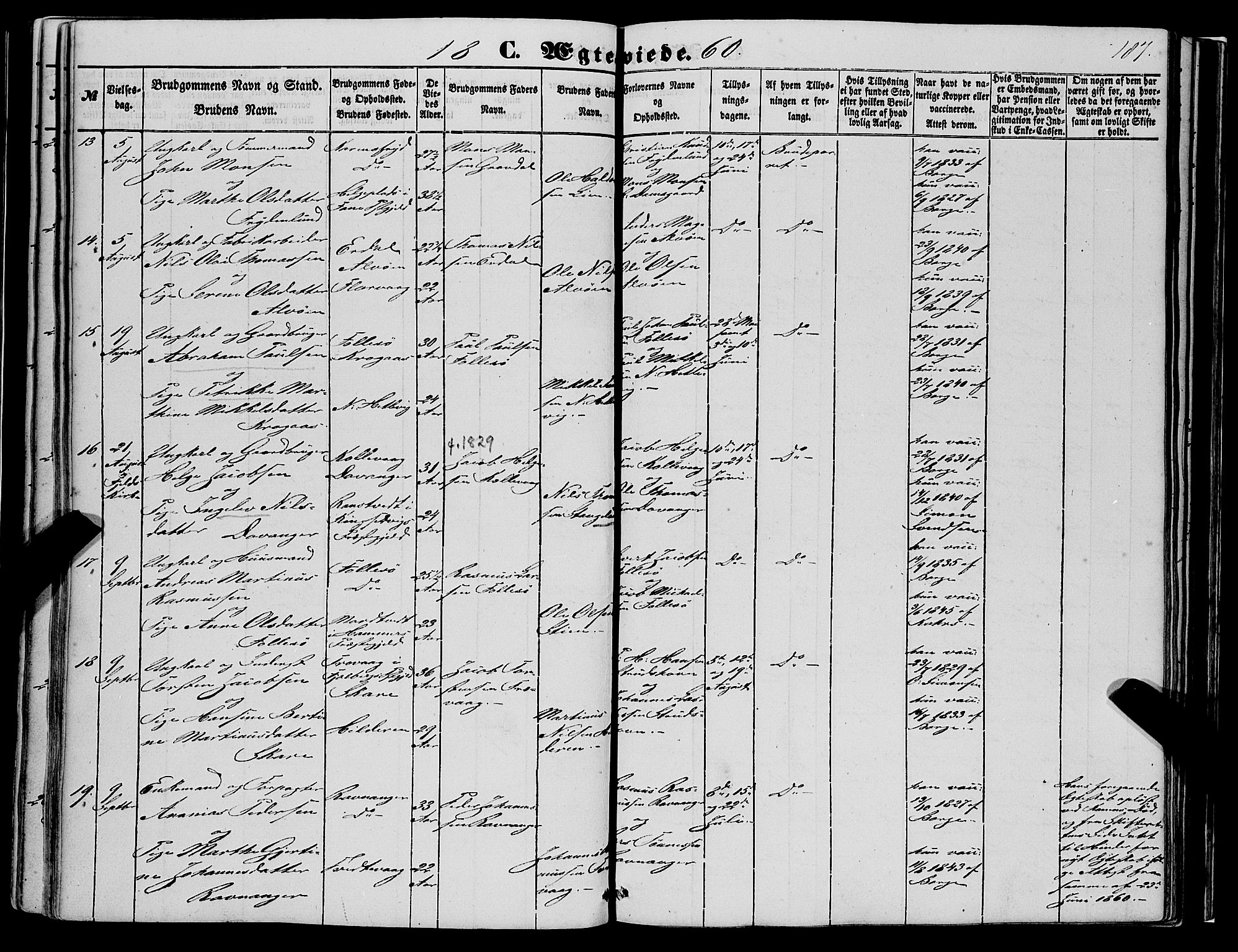 Askøy Sokneprestembete, AV/SAB-A-74101/H/Ha/Haa/Haaa/L0008: Parish register (official) no. A 8, 1852-1862, p. 187