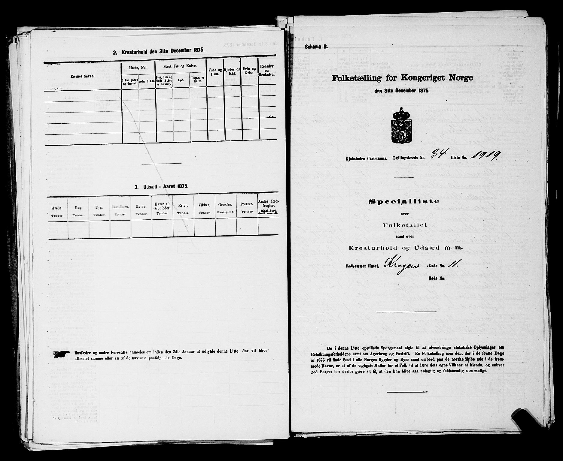 RA, 1875 census for 0301 Kristiania, 1875, p. 5550