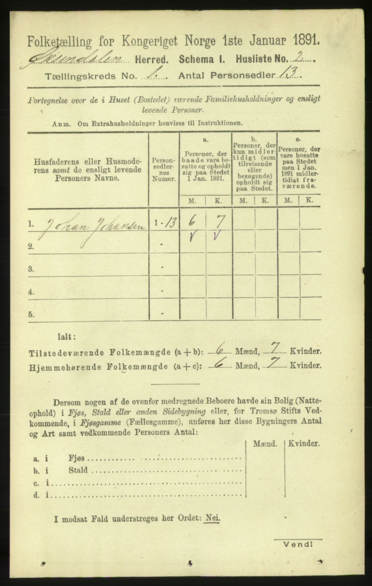 RA, 1891 census for 1561 Øksendal, 1891, p. 19