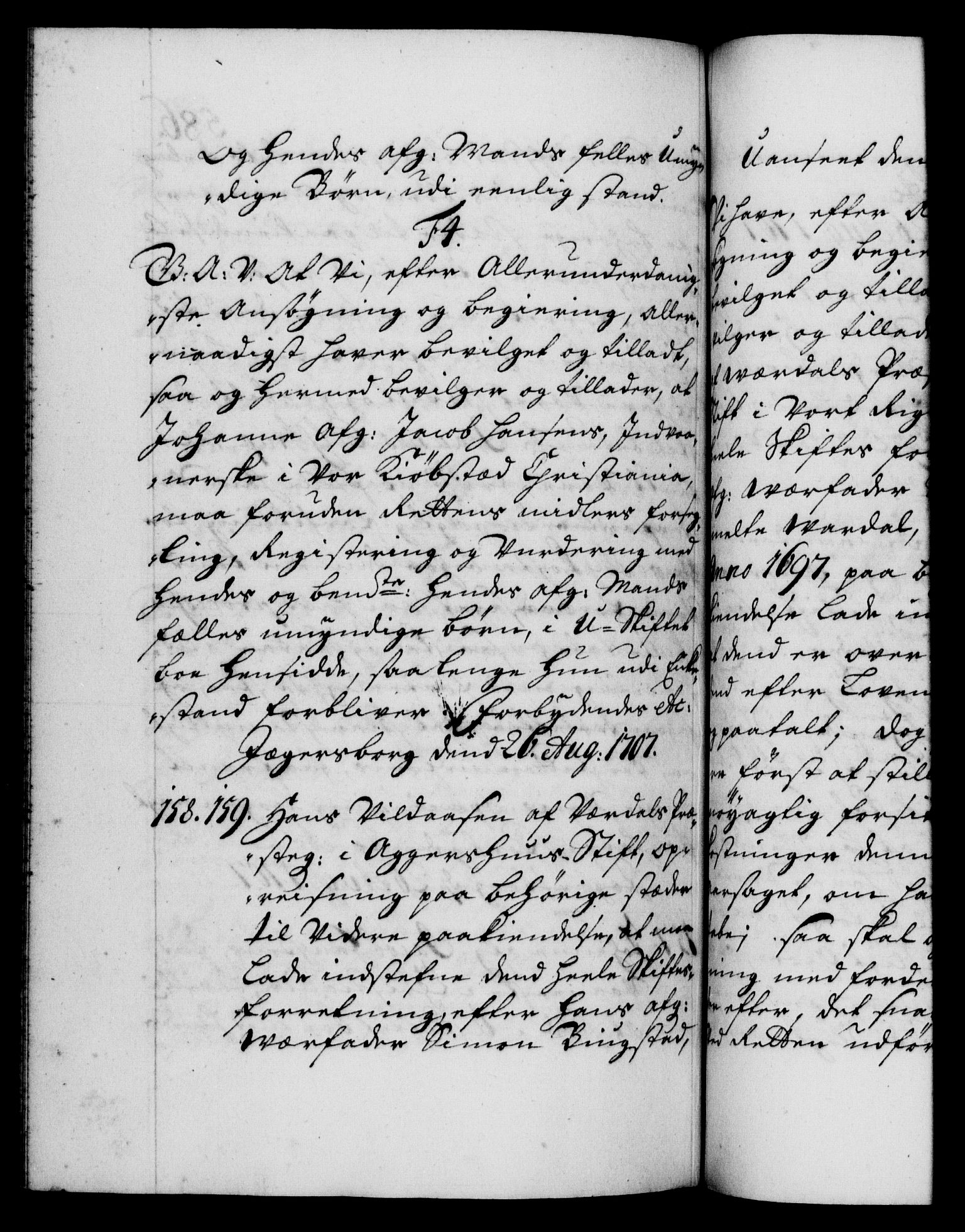 Danske Kanselli 1572-1799, AV/RA-EA-3023/F/Fc/Fca/Fcaa/L0019: Norske registre, 1704-1707, p. 586b