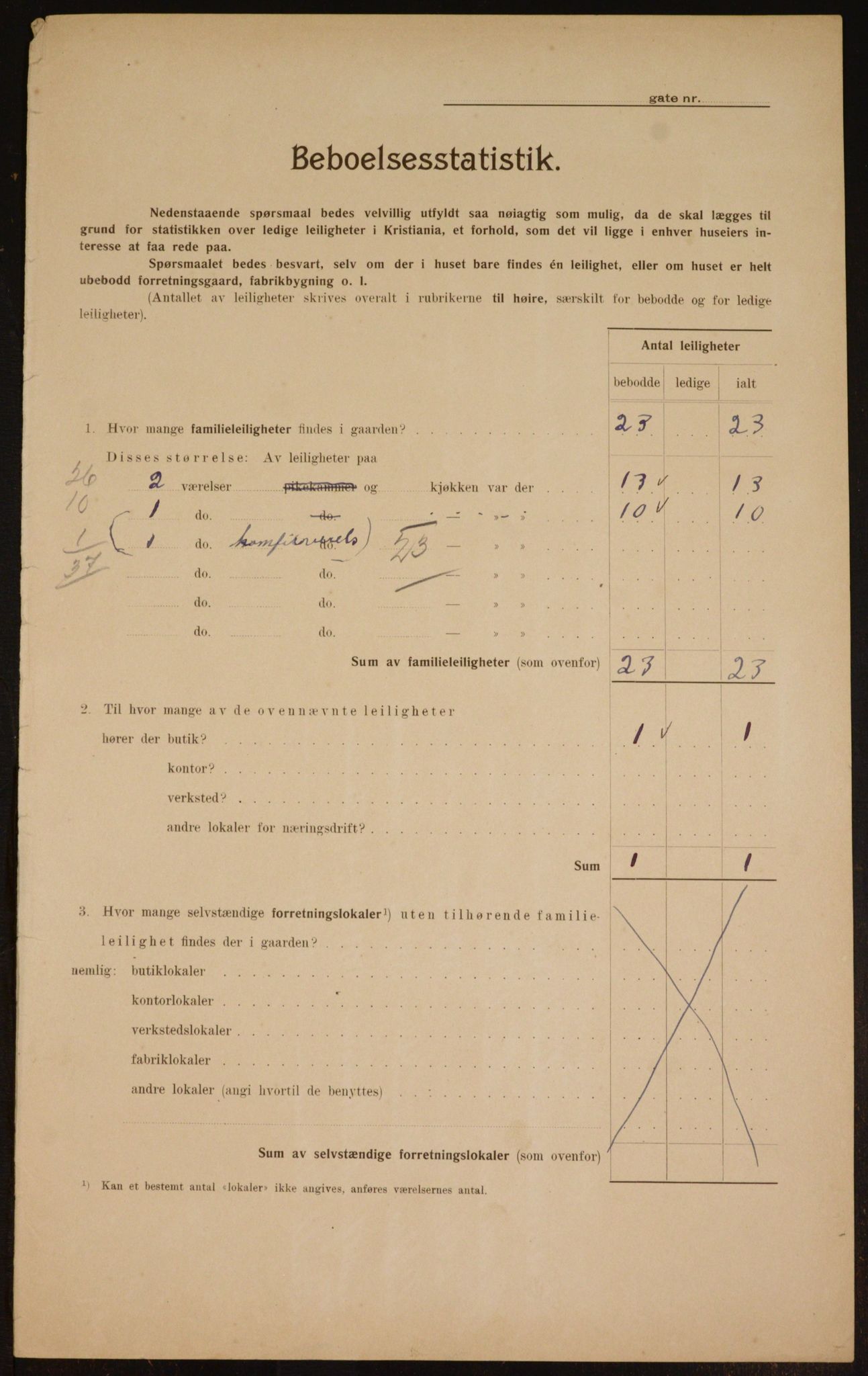 OBA, Municipal Census 1910 for Kristiania, 1910, p. 13035