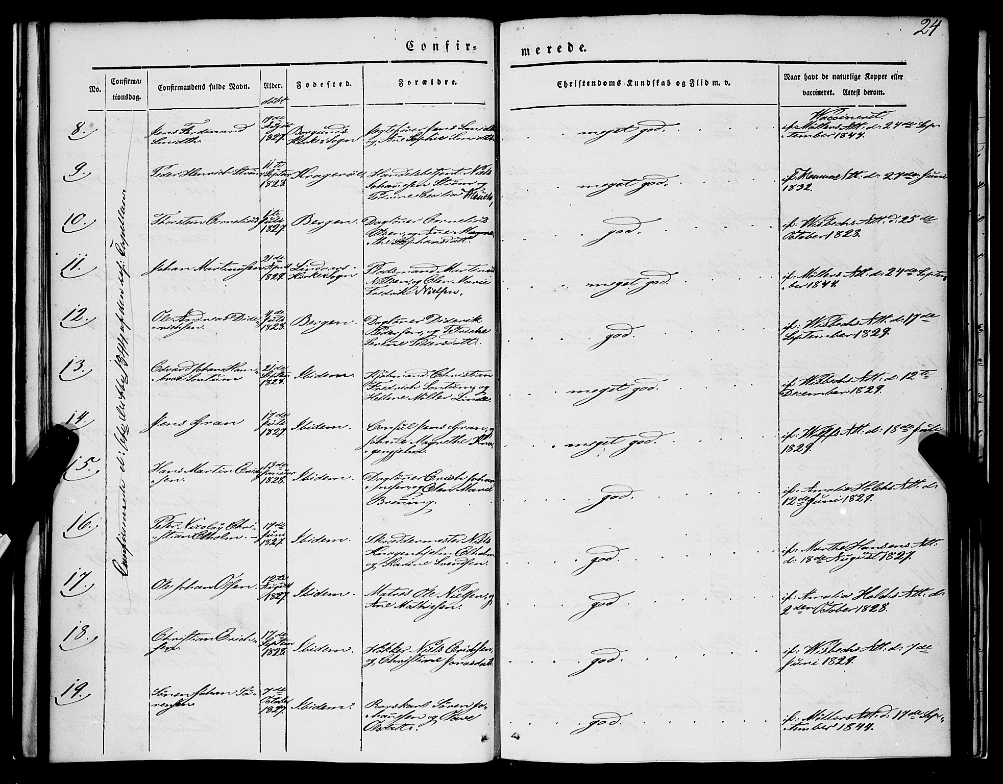 Nykirken Sokneprestembete, SAB/A-77101/H/Haa/L0022: Parish register (official) no. C 1, 1840-1851, p. 24