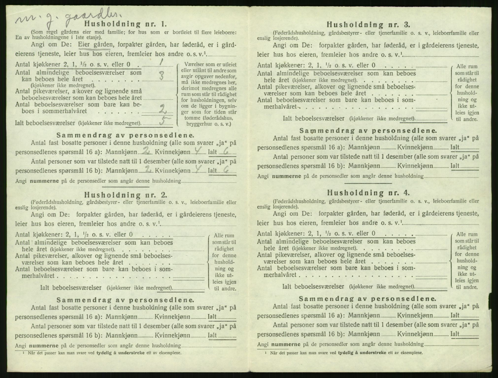 SAT, 1920 census for Vatne, 1920, p. 171