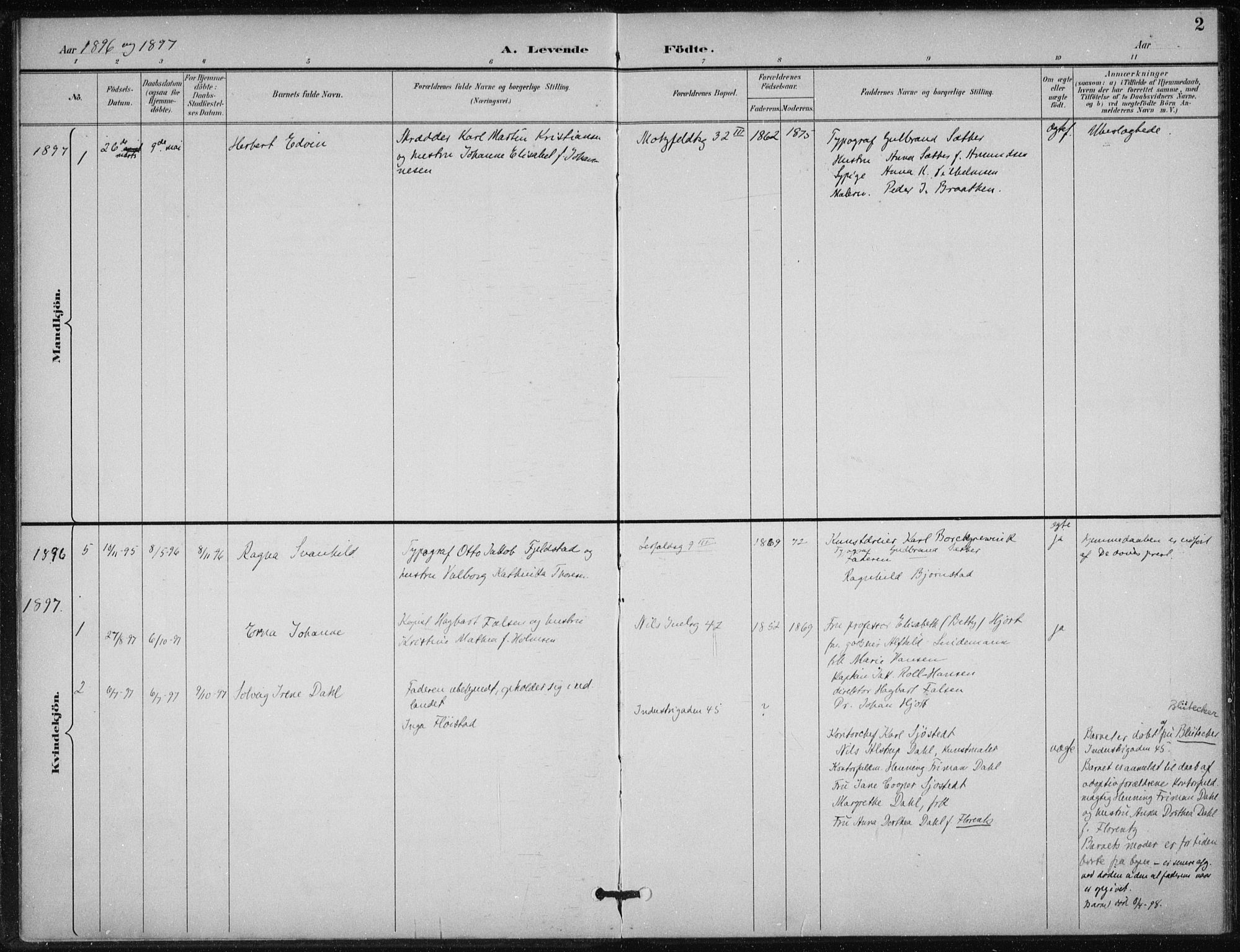 Døves menighet Oslo prestekontor kirkebøker, AV/SAO-A-11064/F/L0001: Parish register (official) no. 1, 1895-1919, p. 2