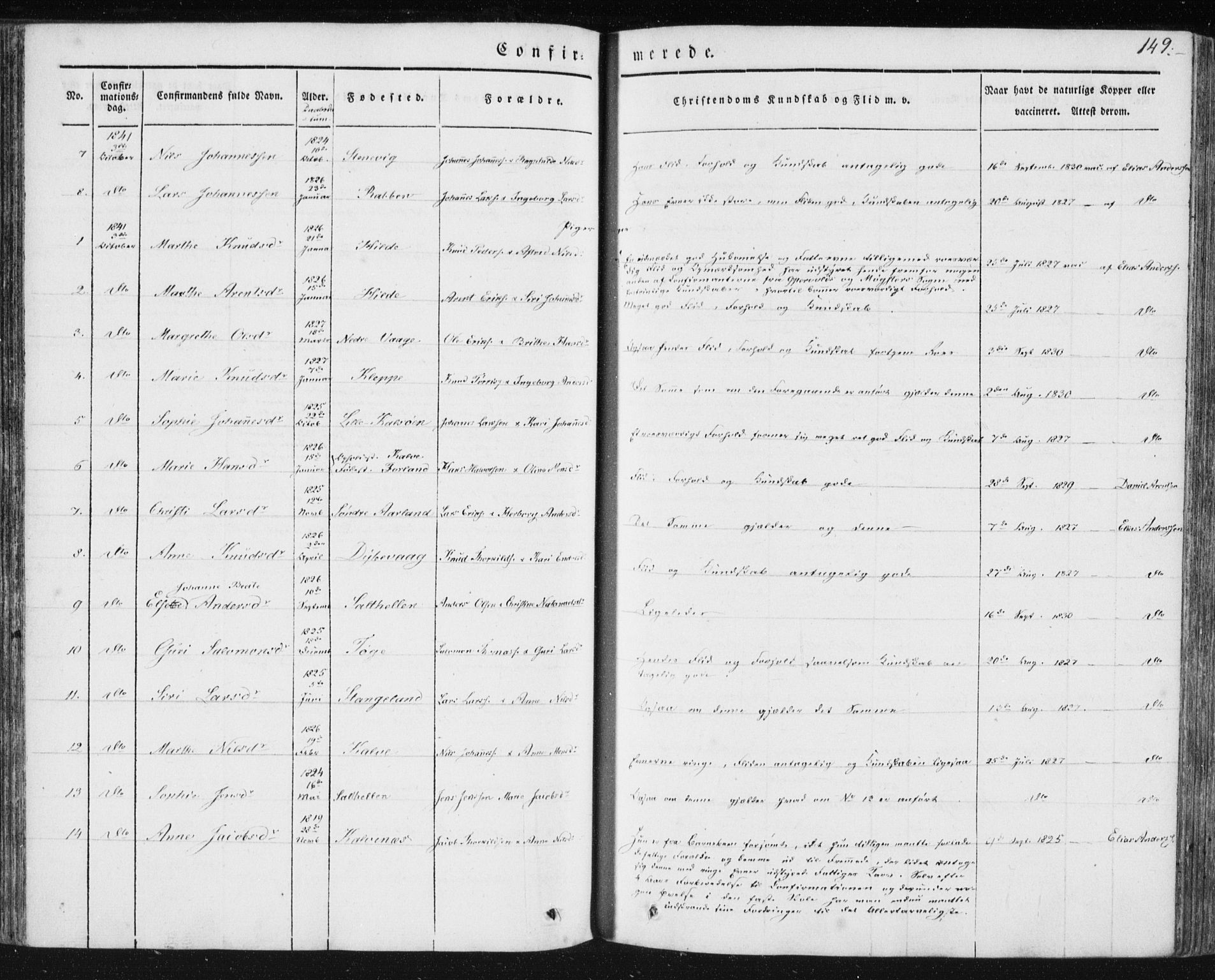 Sund sokneprestembete, AV/SAB-A-99930: Parish register (official) no. A 13, 1835-1849, p. 149