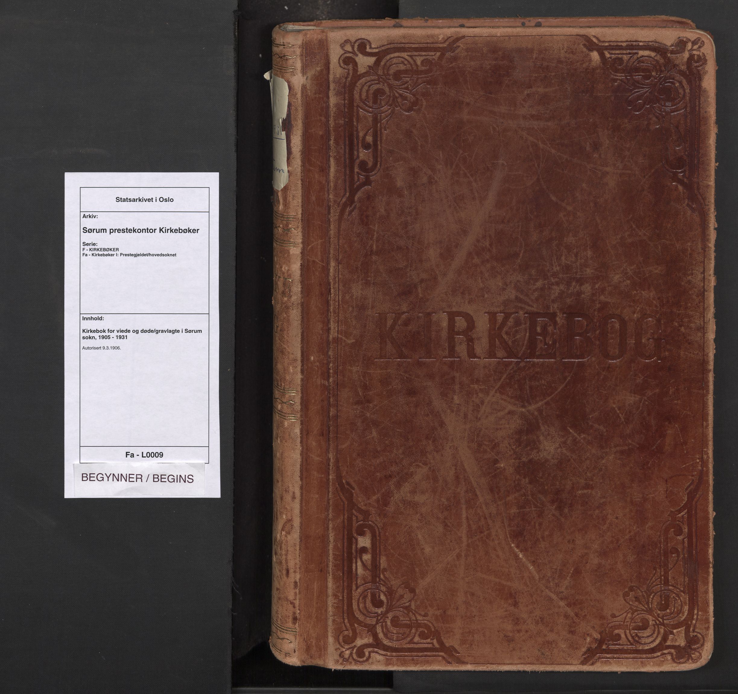 Sørum prestekontor Kirkebøker, SAO/A-10303/F/Fa/L0009: Parish register (official) no. I 9, 1905-1931