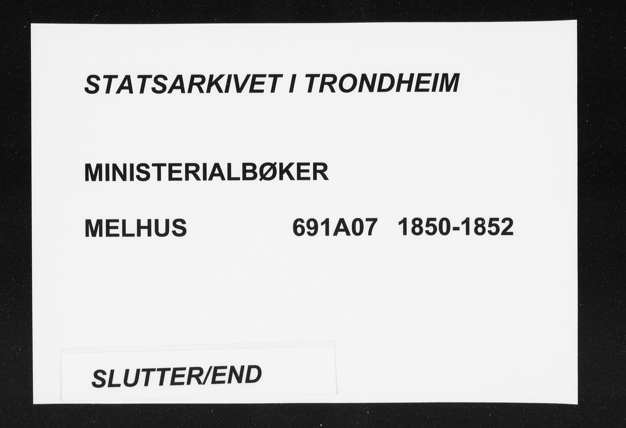 Ministerialprotokoller, klokkerbøker og fødselsregistre - Sør-Trøndelag, SAT/A-1456/691/L1075: Parish register (official) no. 691A07, 1850-1852
