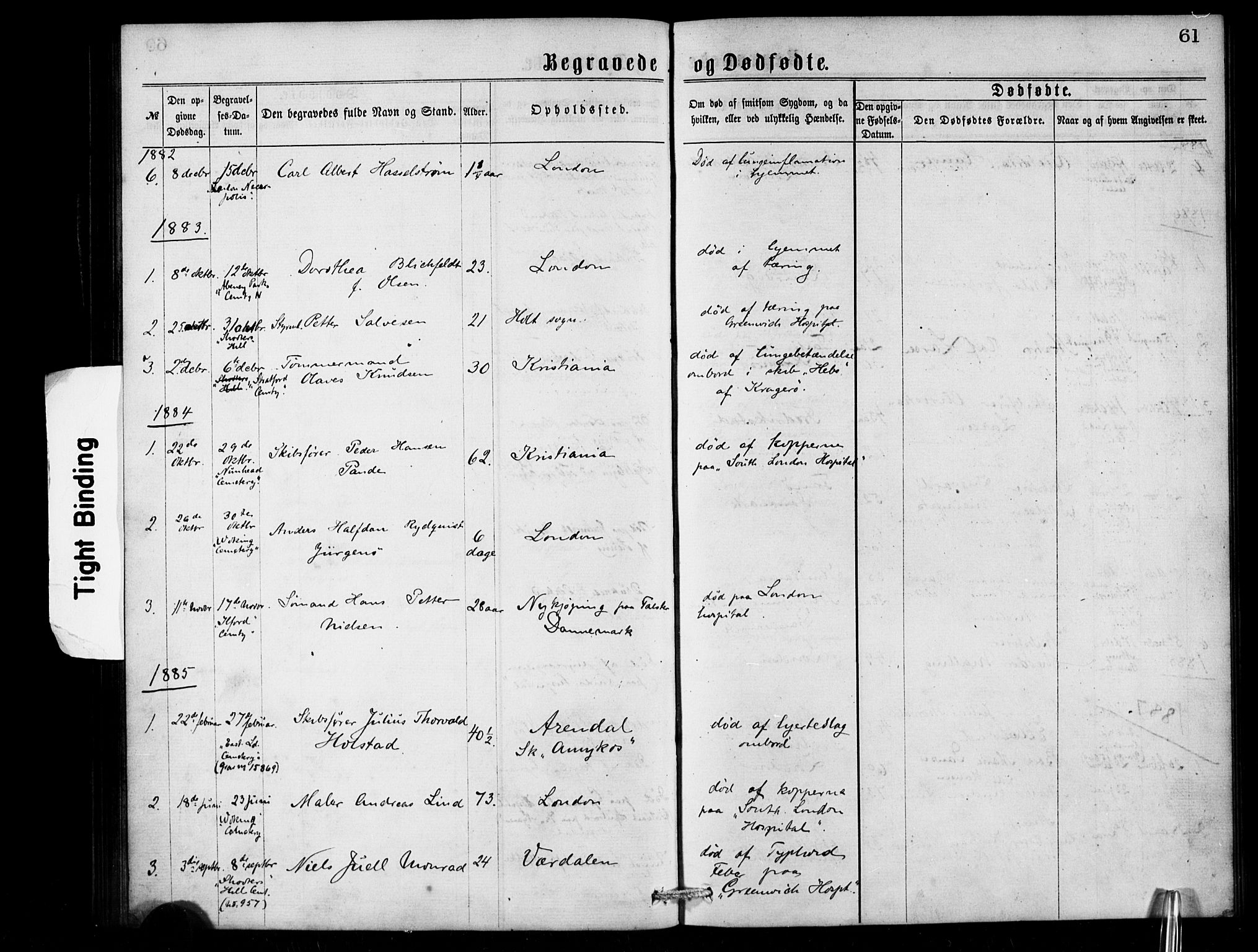  Den norske sjømannsmisjon i utlandet/London m/bistasjoner, SAB/SAB/PA-0103/H/Ha/L0001: Parish register (official) no. A 1, 1868-1887, p. 61