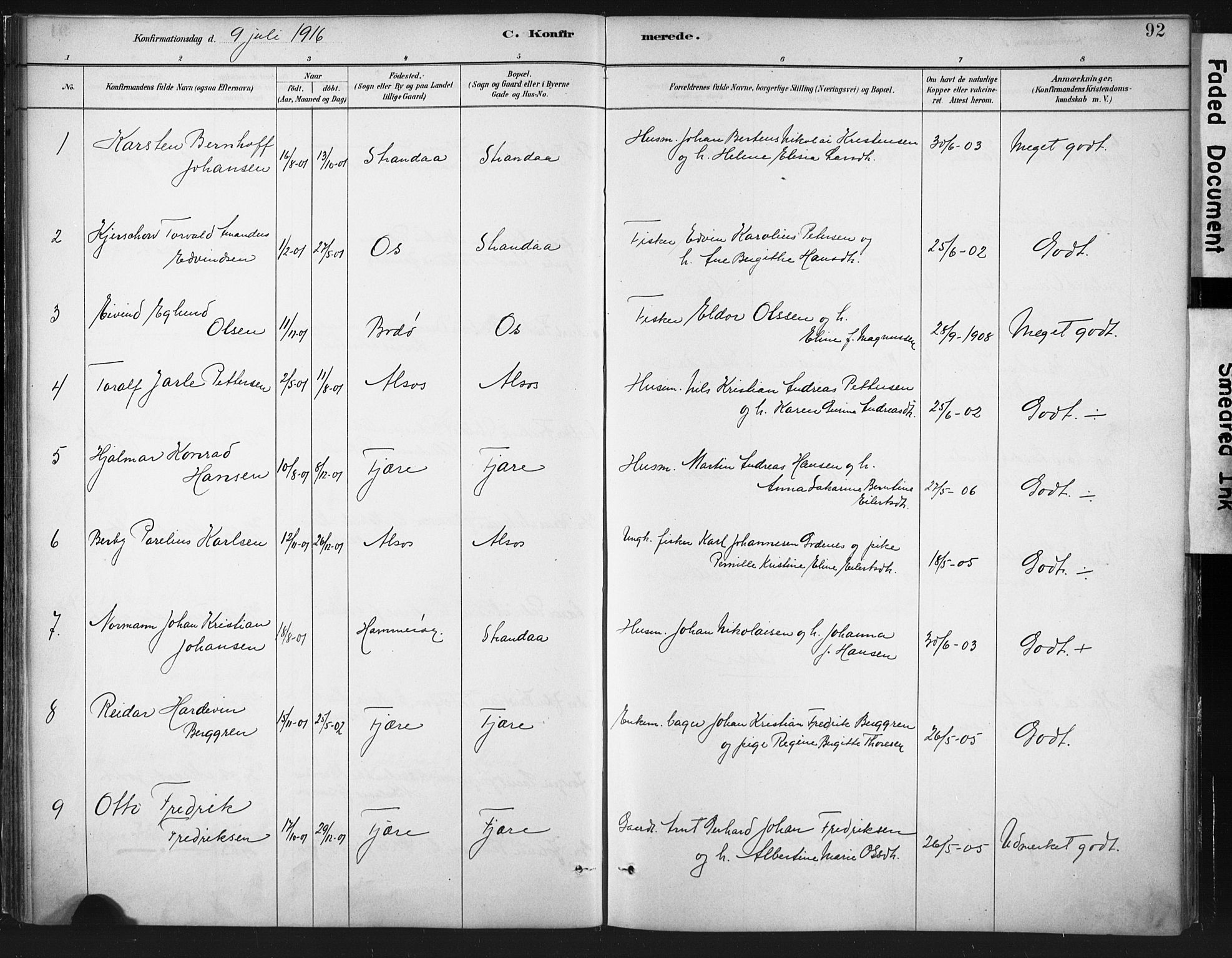 Ministerialprotokoller, klokkerbøker og fødselsregistre - Nordland, SAT/A-1459/803/L0071: Parish register (official) no. 803A01, 1881-1897, p. 92