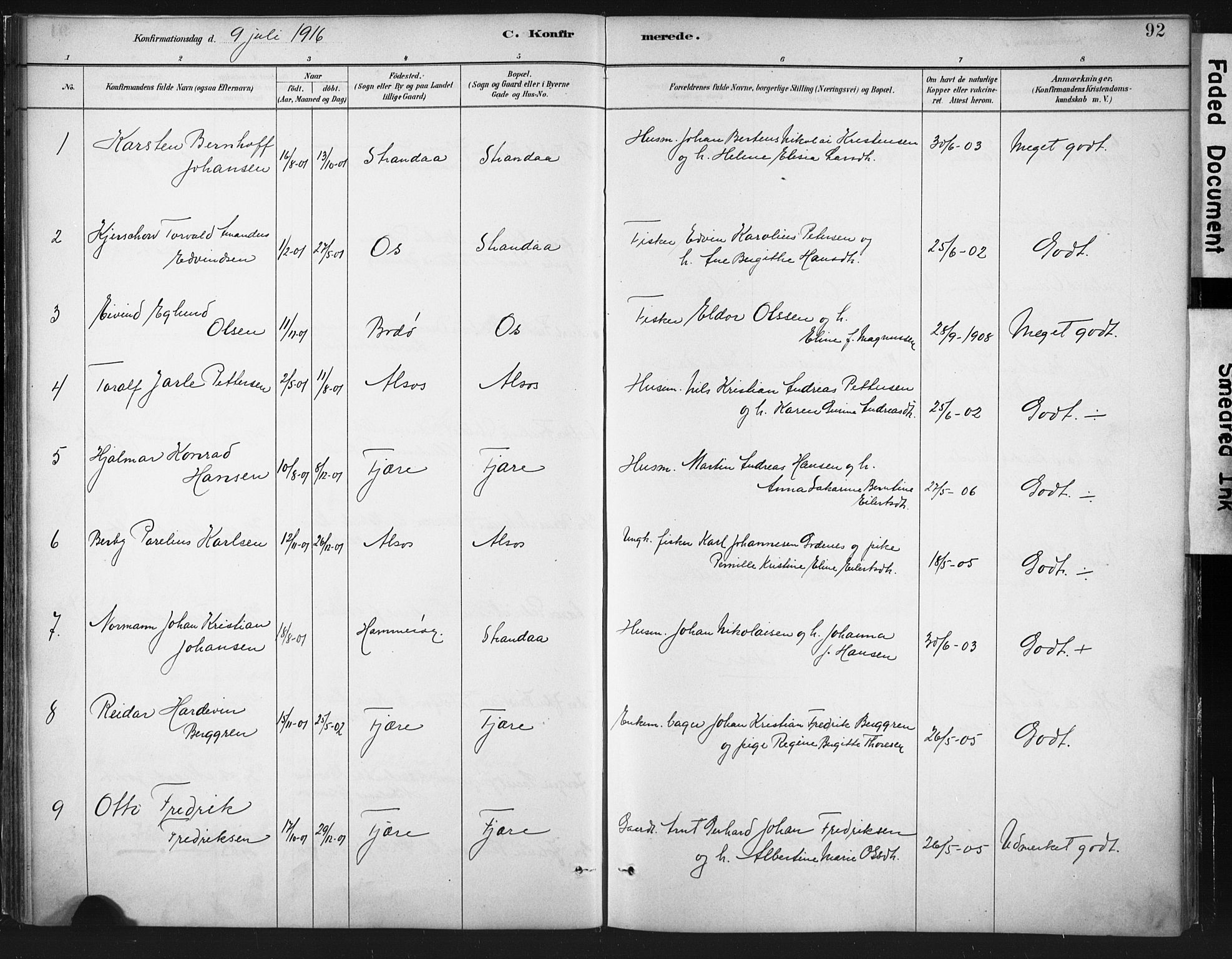 Ministerialprotokoller, klokkerbøker og fødselsregistre - Nordland, AV/SAT-A-1459/803/L0071: Parish register (official) no. 803A01, 1881-1897, p. 92